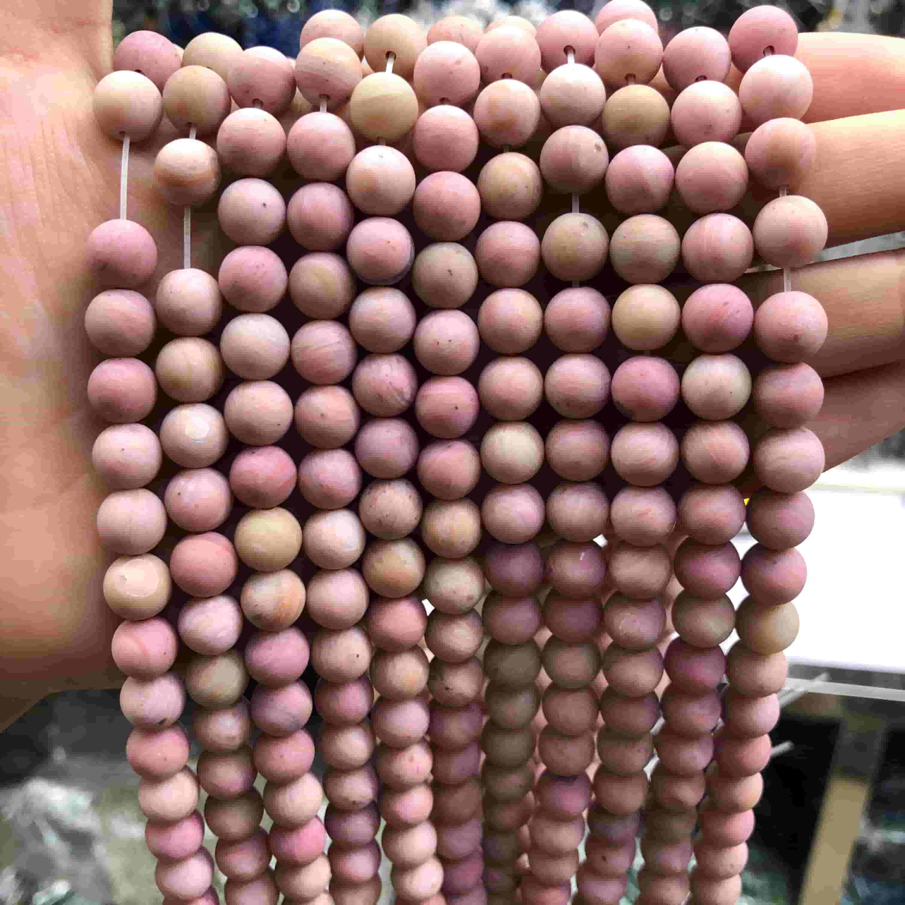 Round Matte Beads Crystal/Quartz/Jasper/Agate 4mm 6mm 8mm 10mm
