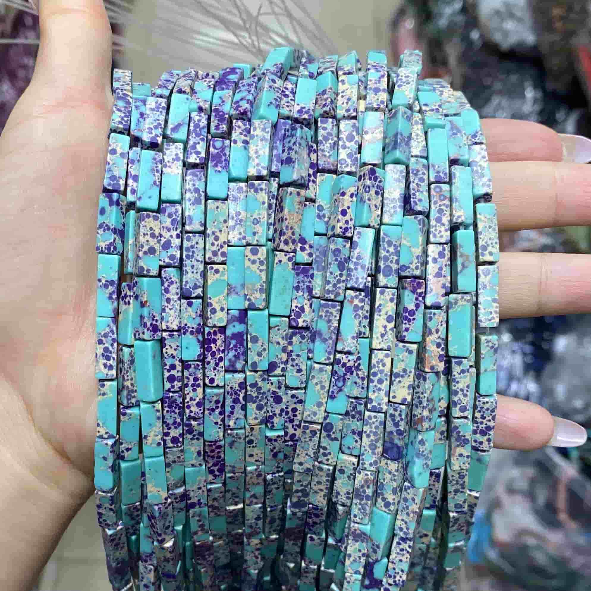 Square Tube Beads 4x13mm Quartz/Jasper/Agate/Crystal
