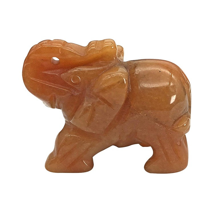 Elephant Figurine Hand Carved Animal Figurine
