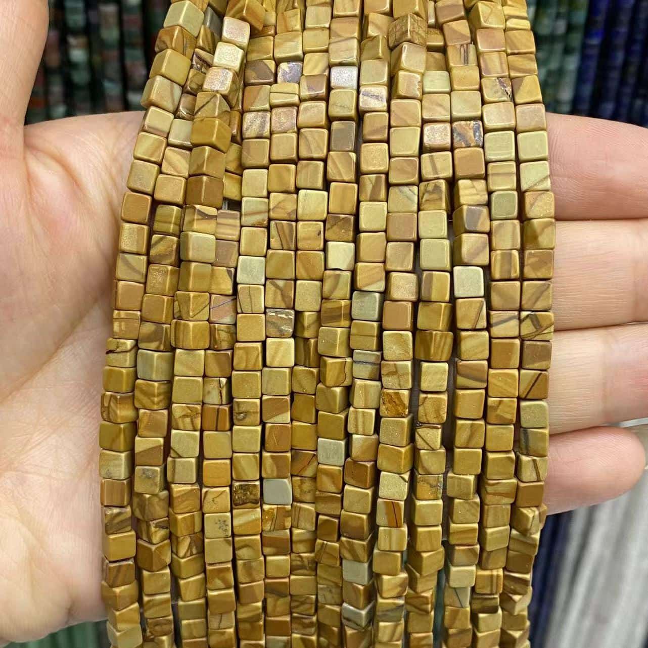 Square Cube Beads 4x4mm Quartz/Jasper/Agate/Crystal