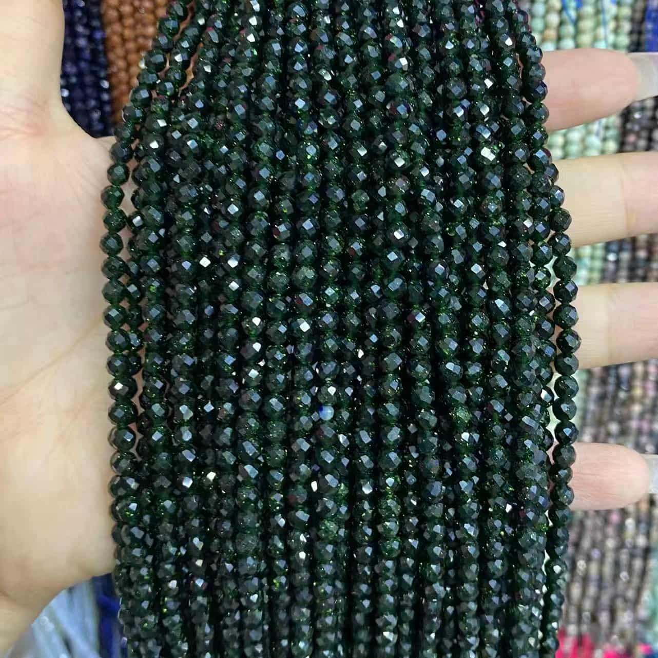 Tiny Round Faceted Beads Gemstone/Quartz/Jasper/Agate 2mm 3mm 4mm