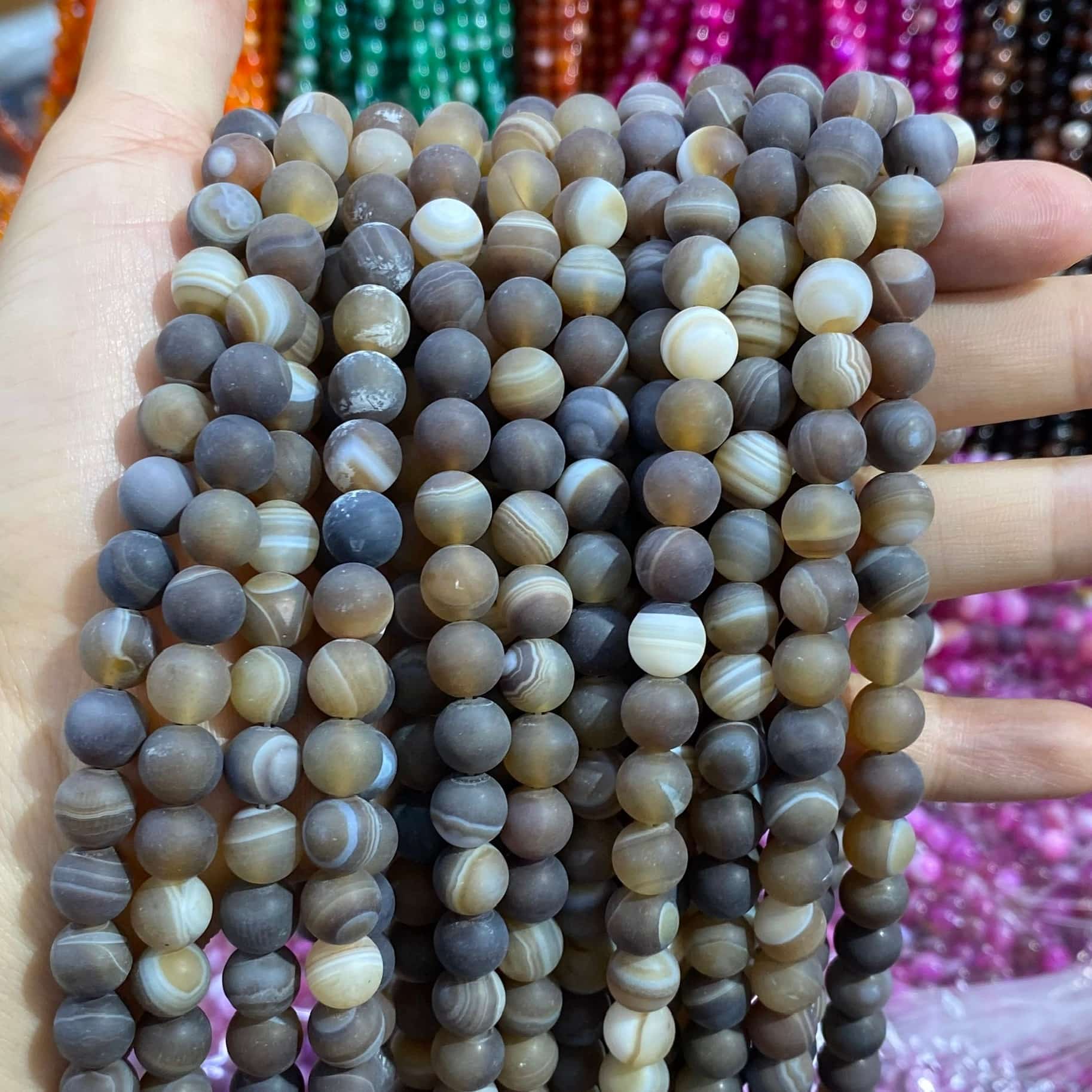#1 Round Agate Beads 6mm/8mm/10mm/12mm