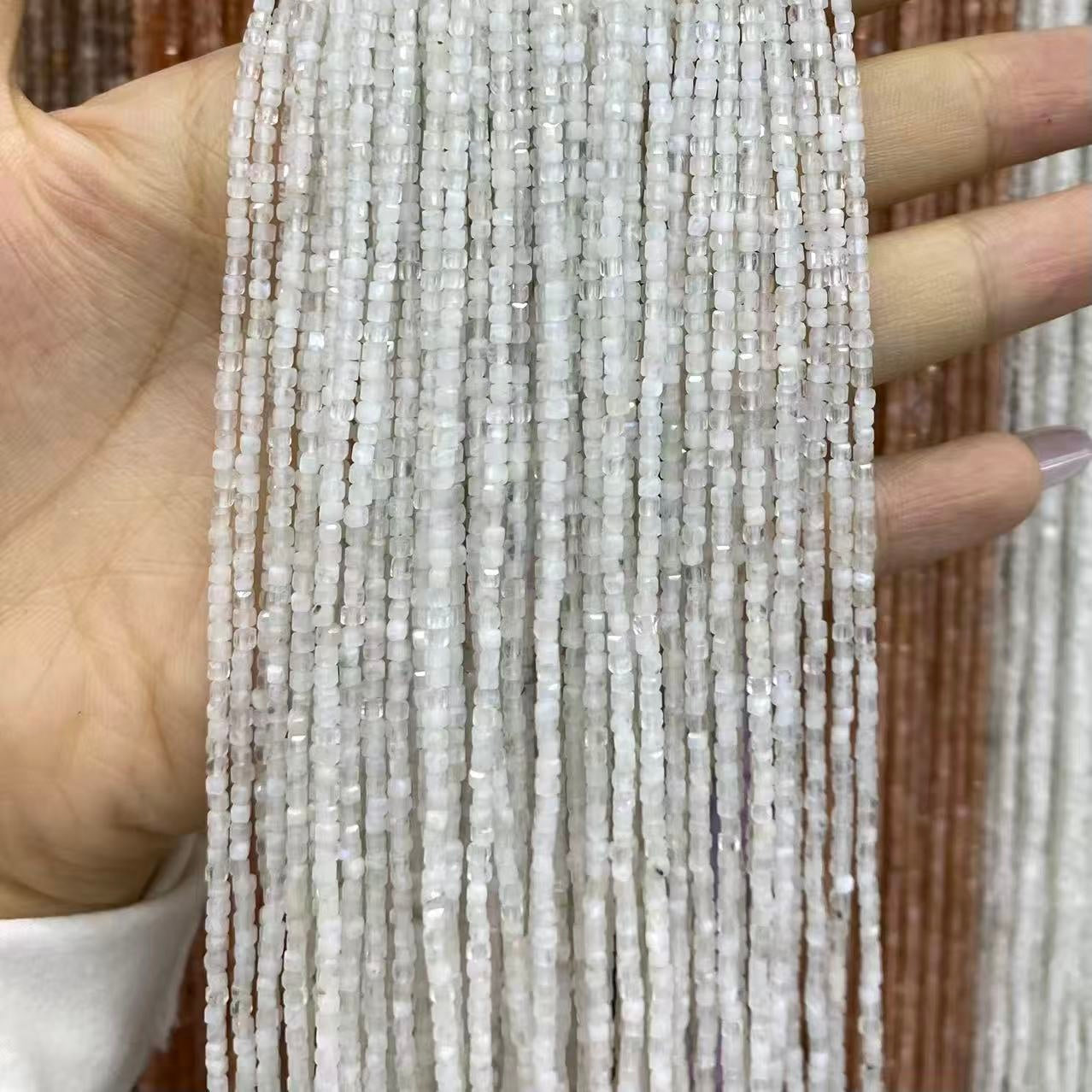 Tiny Square Faceted Beads 2-3mm Gemstone/Quartz/Jasper/Agate