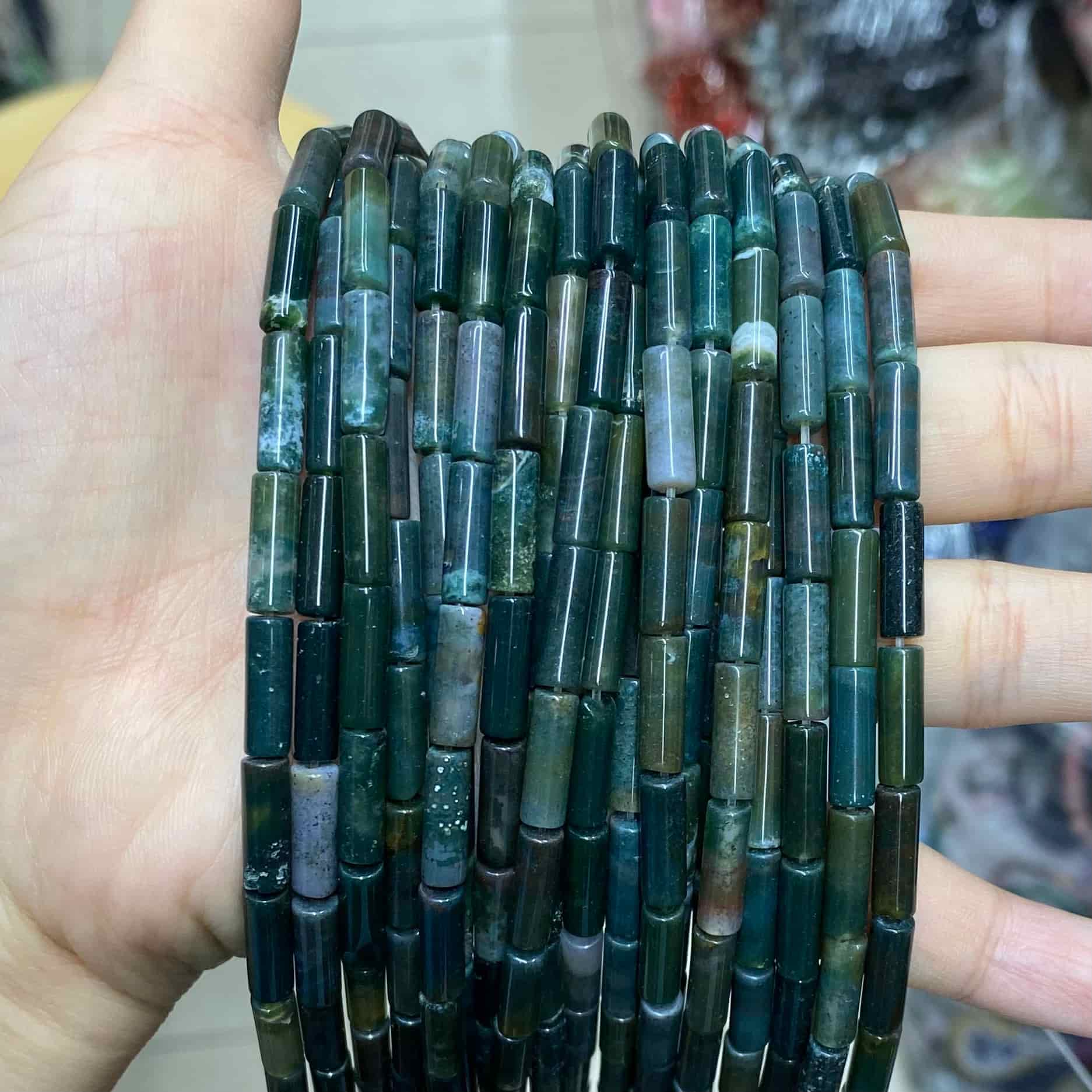 Cylindrical Tube Beads 4x13mm Quartz/Jasper/Agate/Crystal