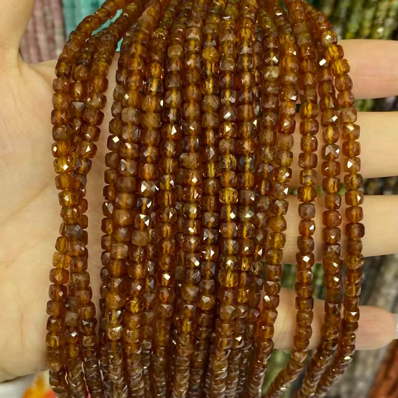 Square Faceted Beads 4-5MM Gemstone/Quartz/Jasper/Agate