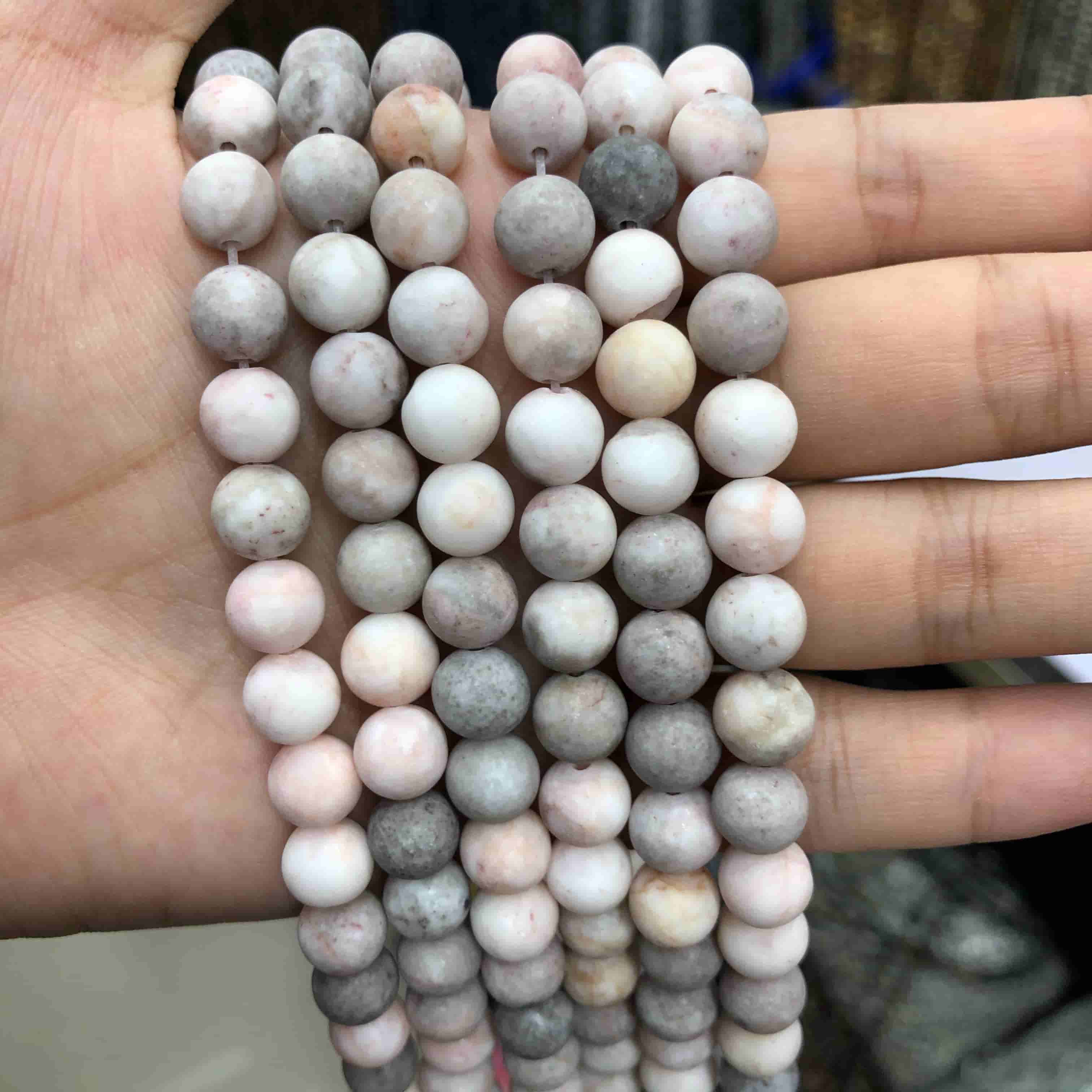 Round Matte Beads Crystal/Quartz/Jasper/Agate 4mm 6mm 8mm 10mm