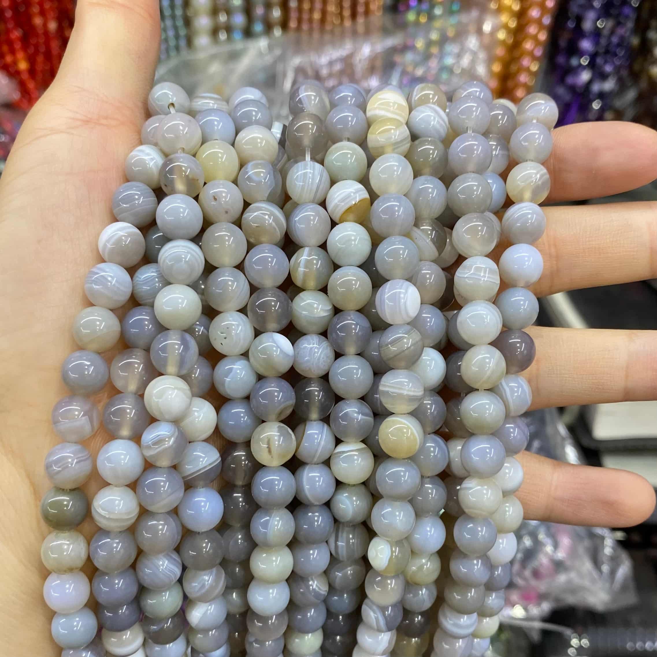 #1 Round Agate Beads 6mm/8mm/10mm/12mm