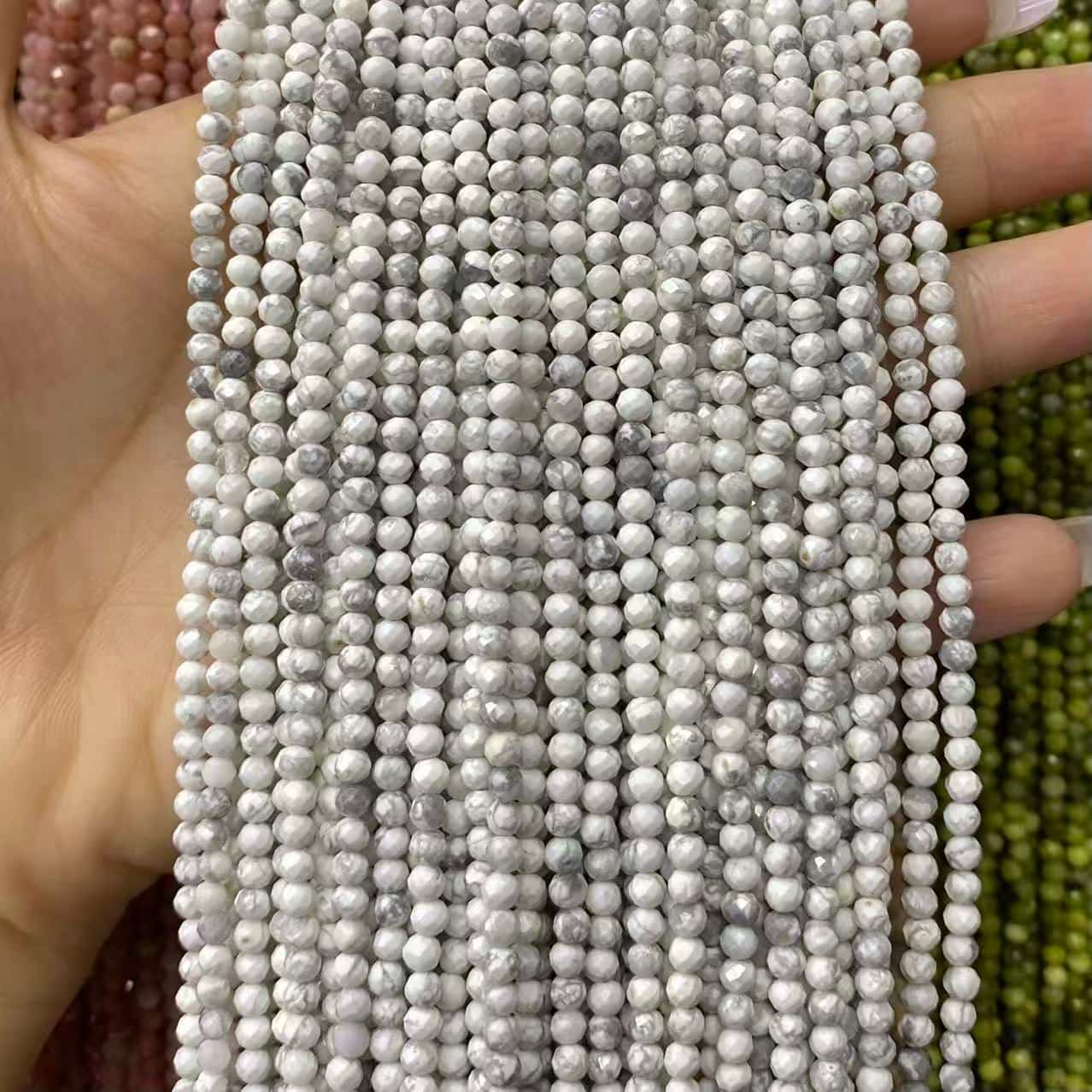 Tiny Round Faceted Beads Gemstone/Quartz/Jasper/Agate 2mm 3mm 4mm