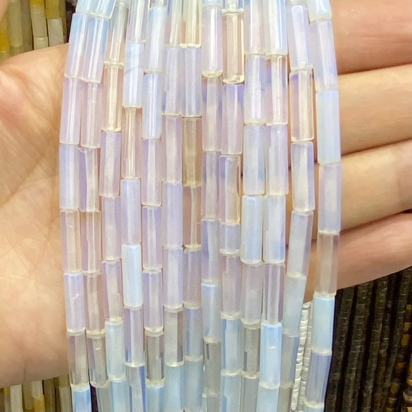 Cylindrical Tube Beads 4x13mm Quartz/Jasper/Agate/Crystal