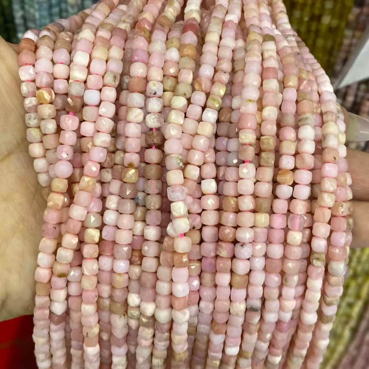 Square Faceted Beads 4-5MM Gemstone/Quartz/Jasper/Agate