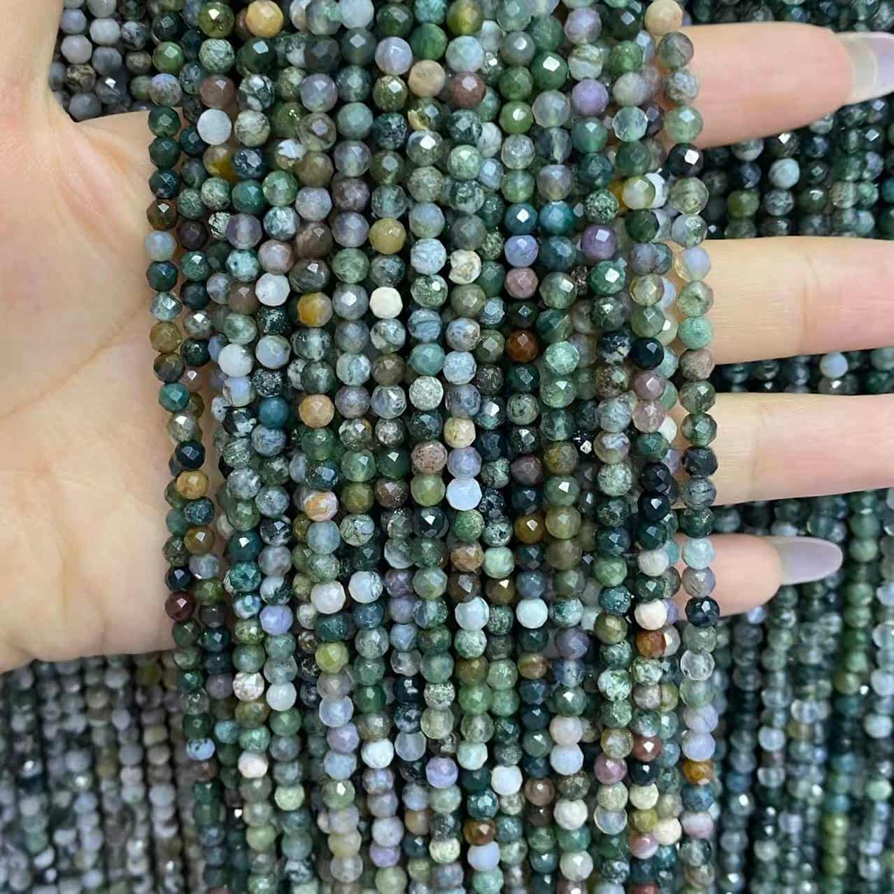 Tiny Round Faceted Beads Gemstone/Quartz/Jasper/Agate 2mm 3mm 4mm