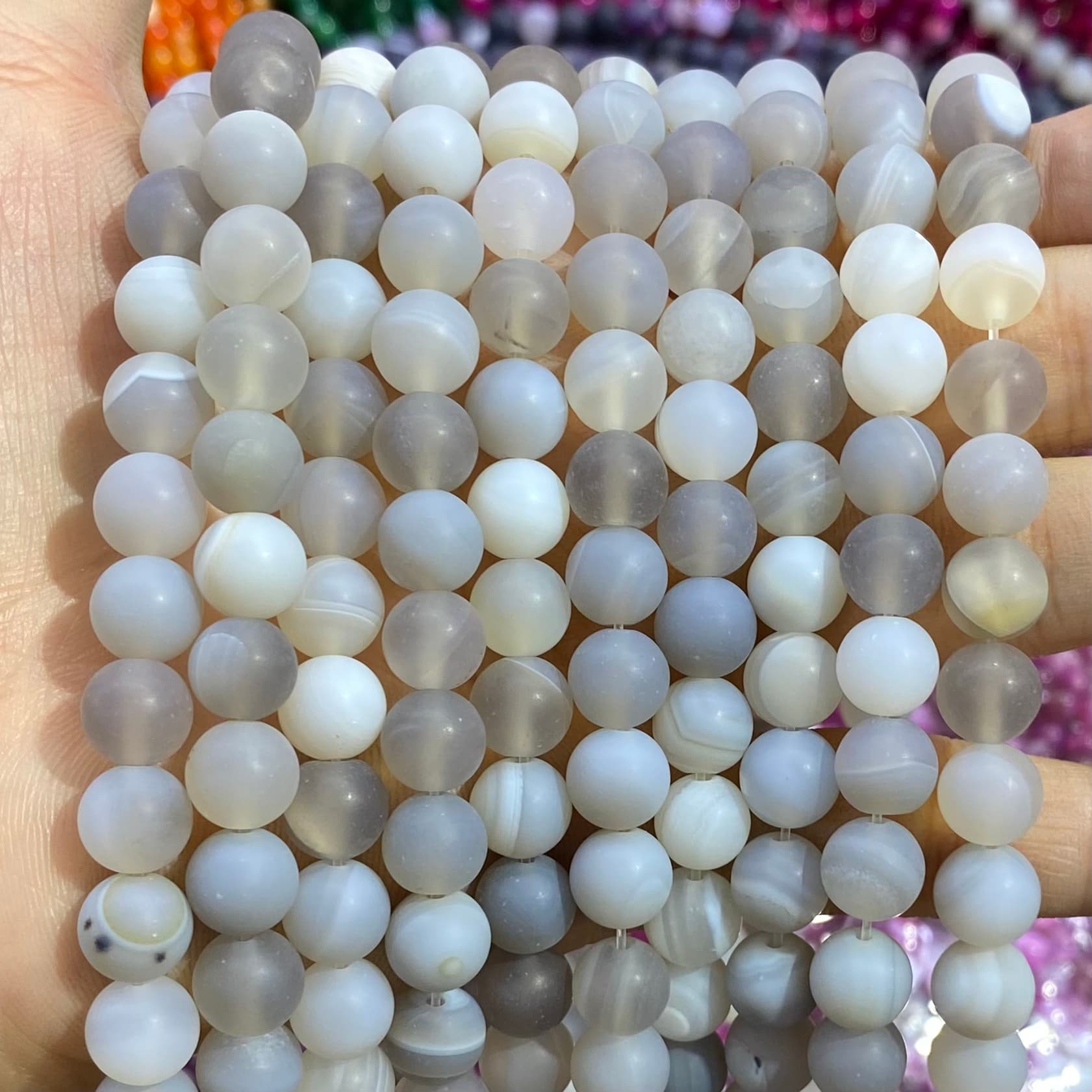 #1 Round Agate Beads 6mm/8mm/10mm/12mm