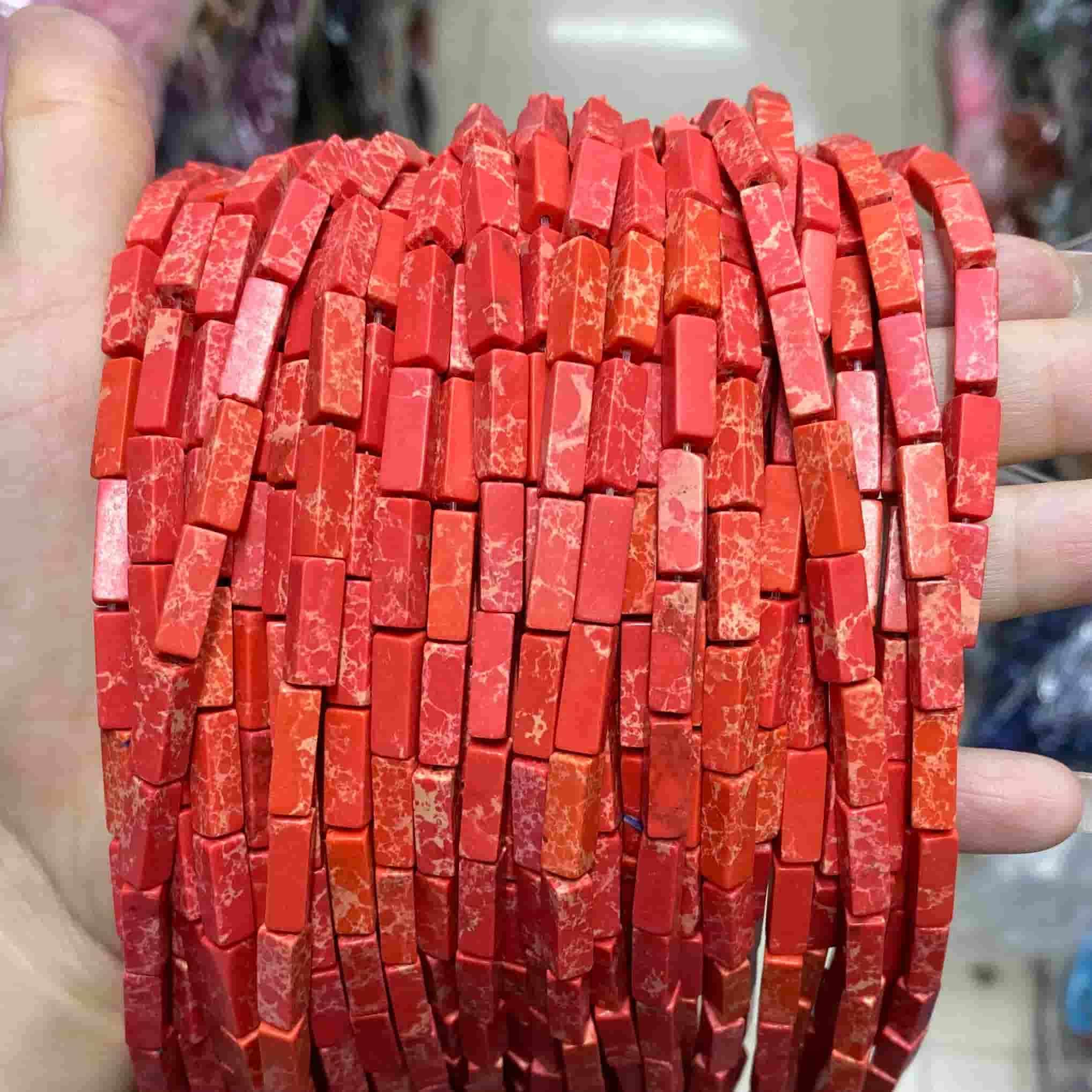 Square Tube Beads 4x13mm Quartz/Jasper/Agate/Crystal