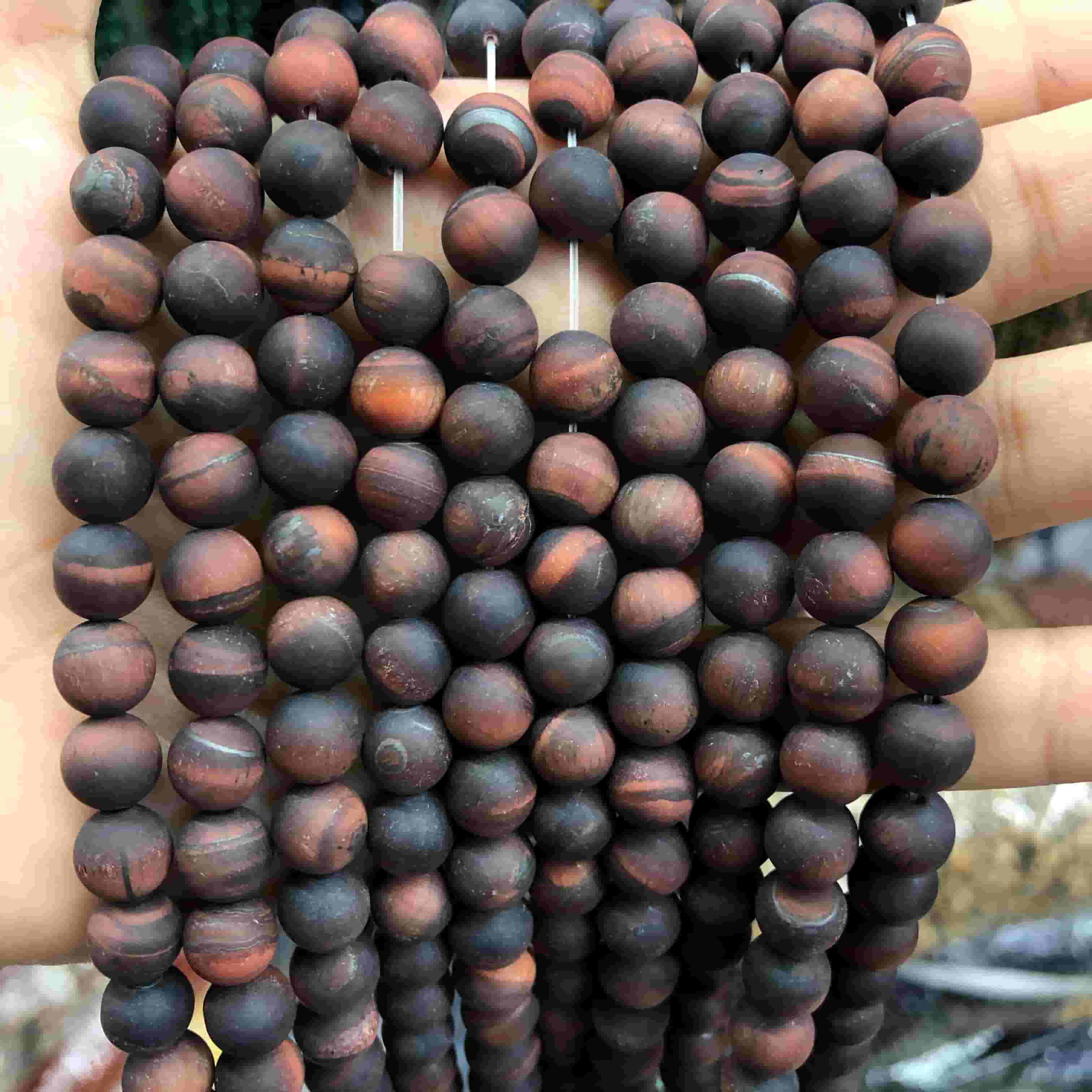 Round Matte Beads Crystal/Quartz/Jasper/Agate 4mm 6mm 8mm 10mm