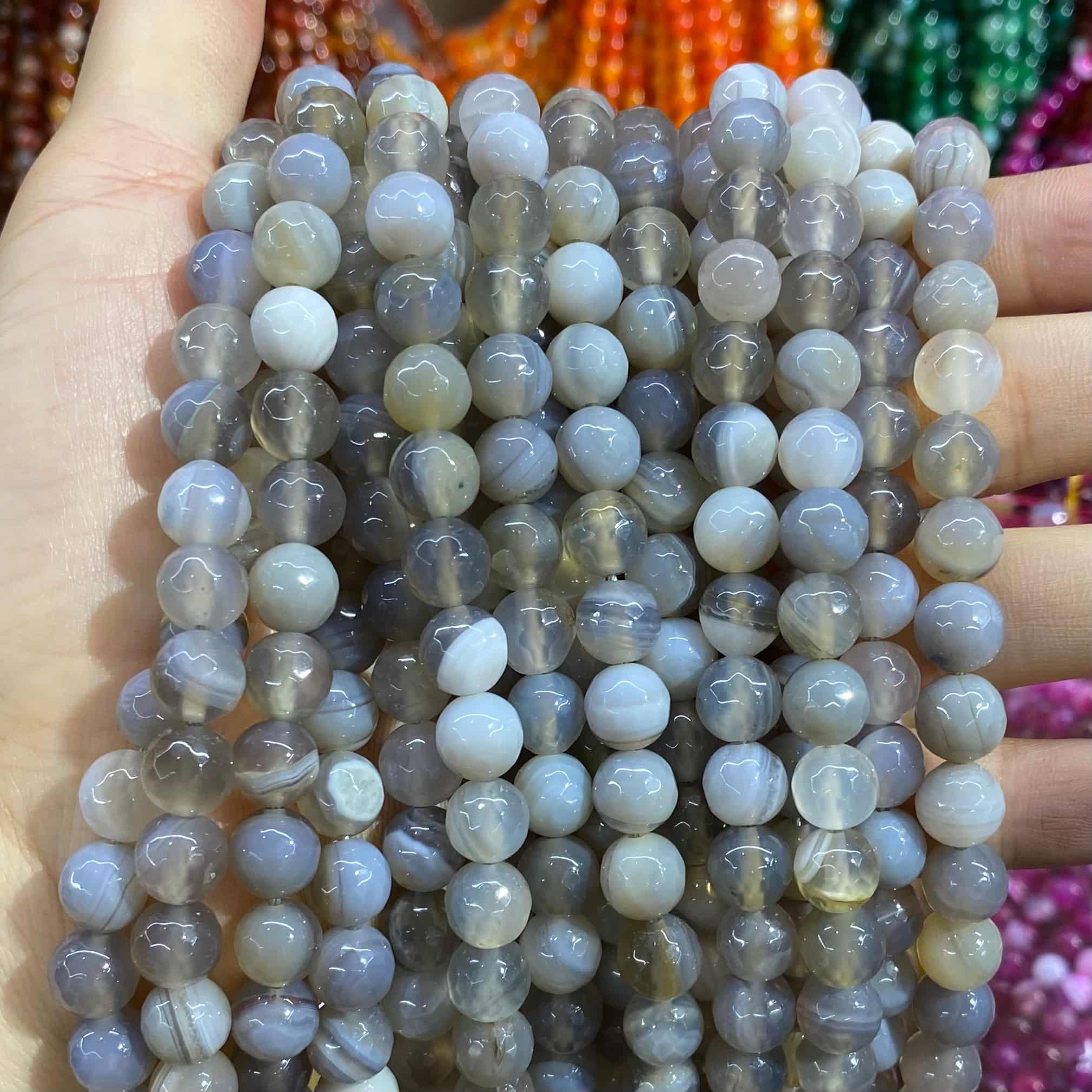 #1 Round Agate Beads 6mm/8mm/10mm/12mm
