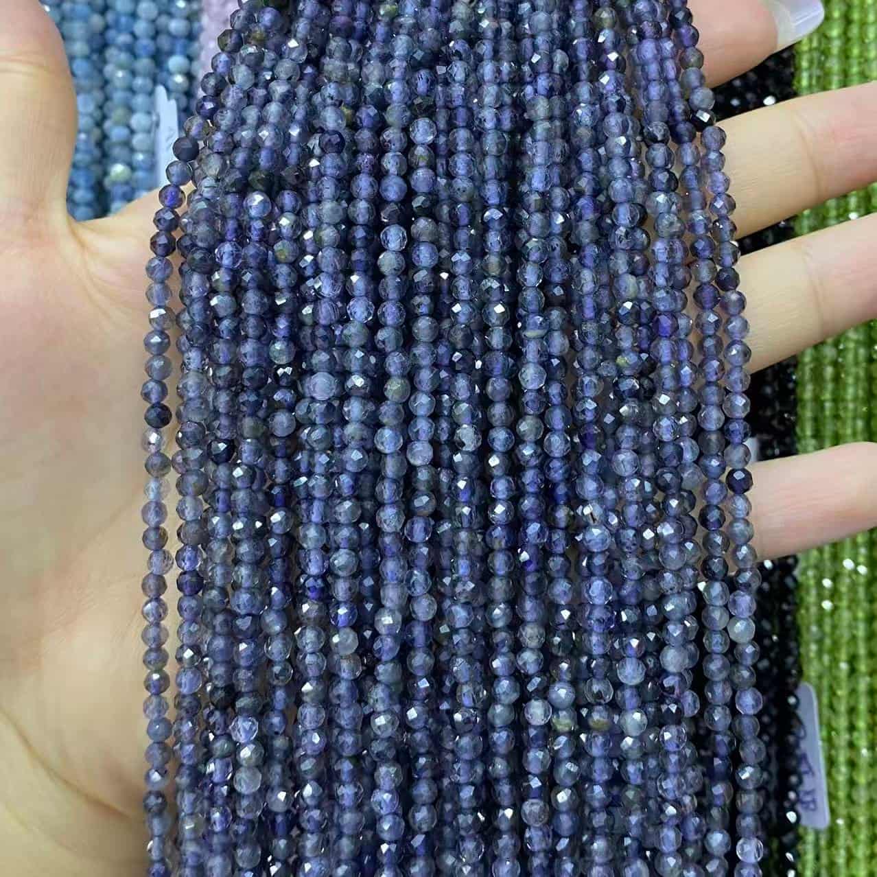 Tiny Round Faceted Beads Gemstone/Quartz/Jasper/Agate 2mm 3mm 4mm