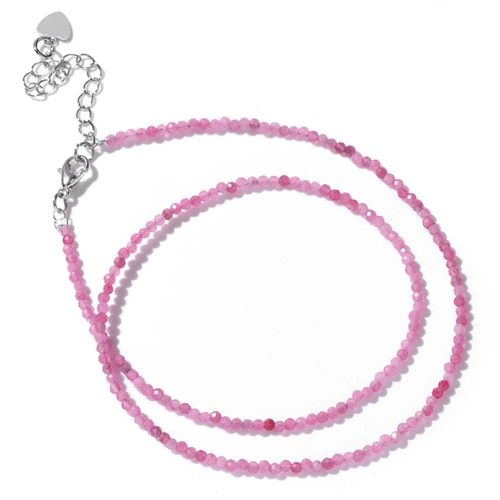 2mm Shining Beads Stone Necklace Choker Jewelry