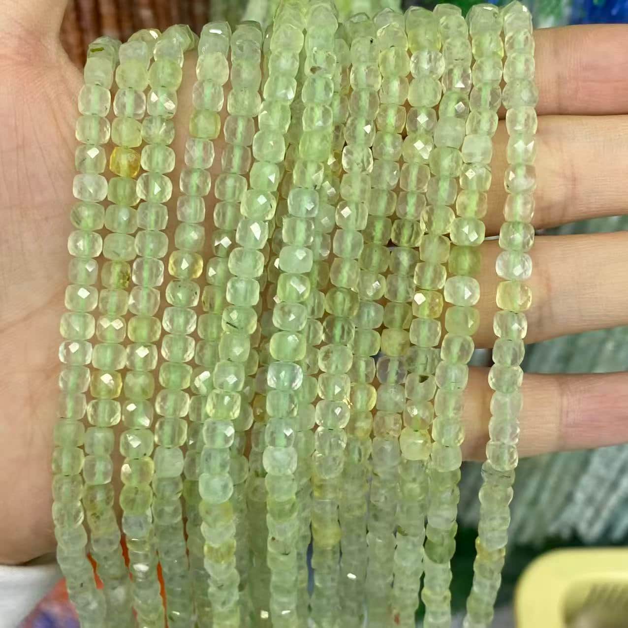 Square Faceted Beads 4-5MM Gemstone/Quartz/Jasper/Agate