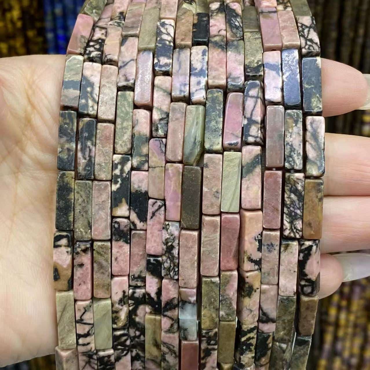 Square Tube Beads 4x13mm Quartz/Jasper/Agate/Crystal