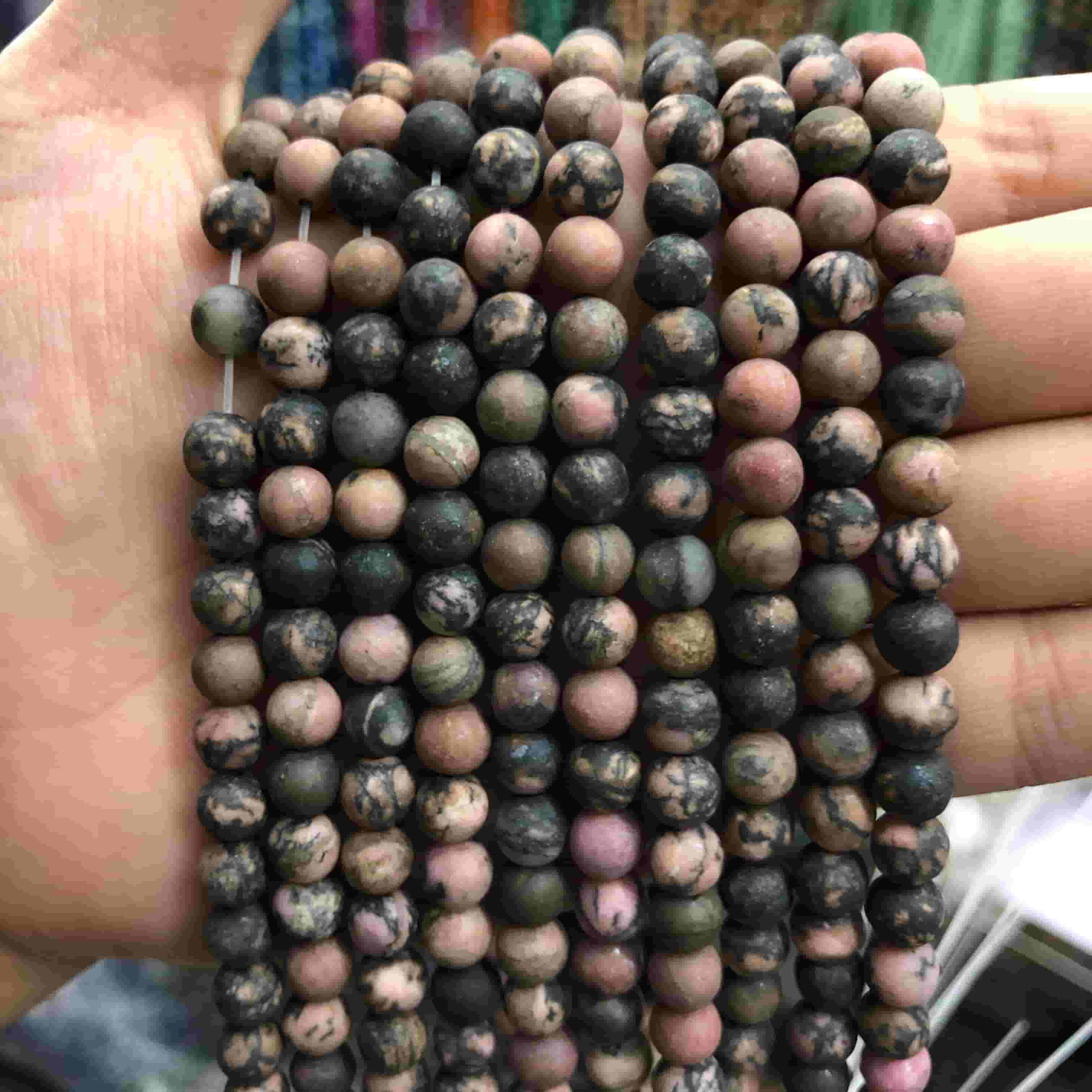 Round Matte Beads Crystal/Quartz/Jasper/Agate 4mm 6mm 8mm 10mm