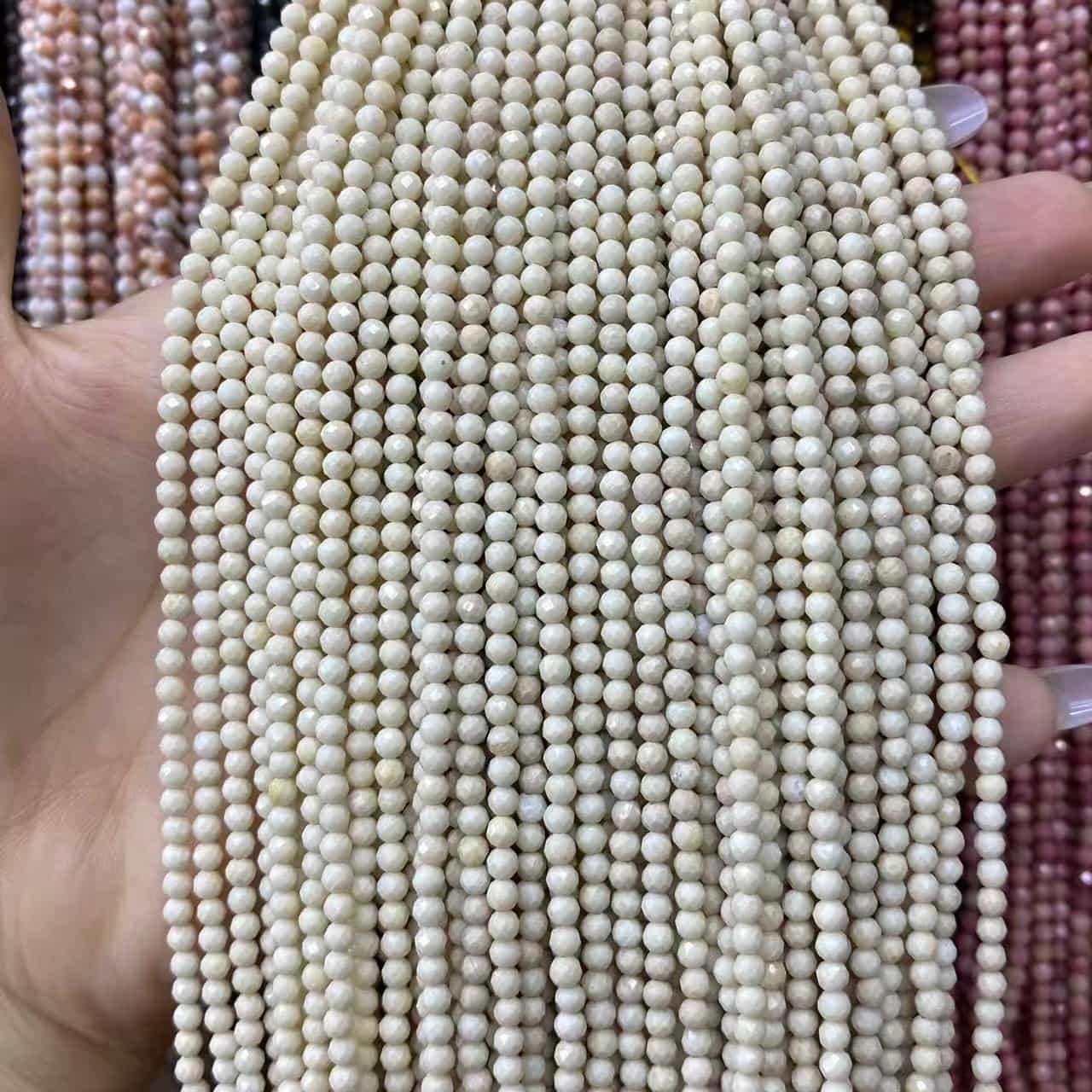 Tiny Round Faceted Beads Gemstone/Quartz/Jasper/Agate 2mm 3mm 4mm