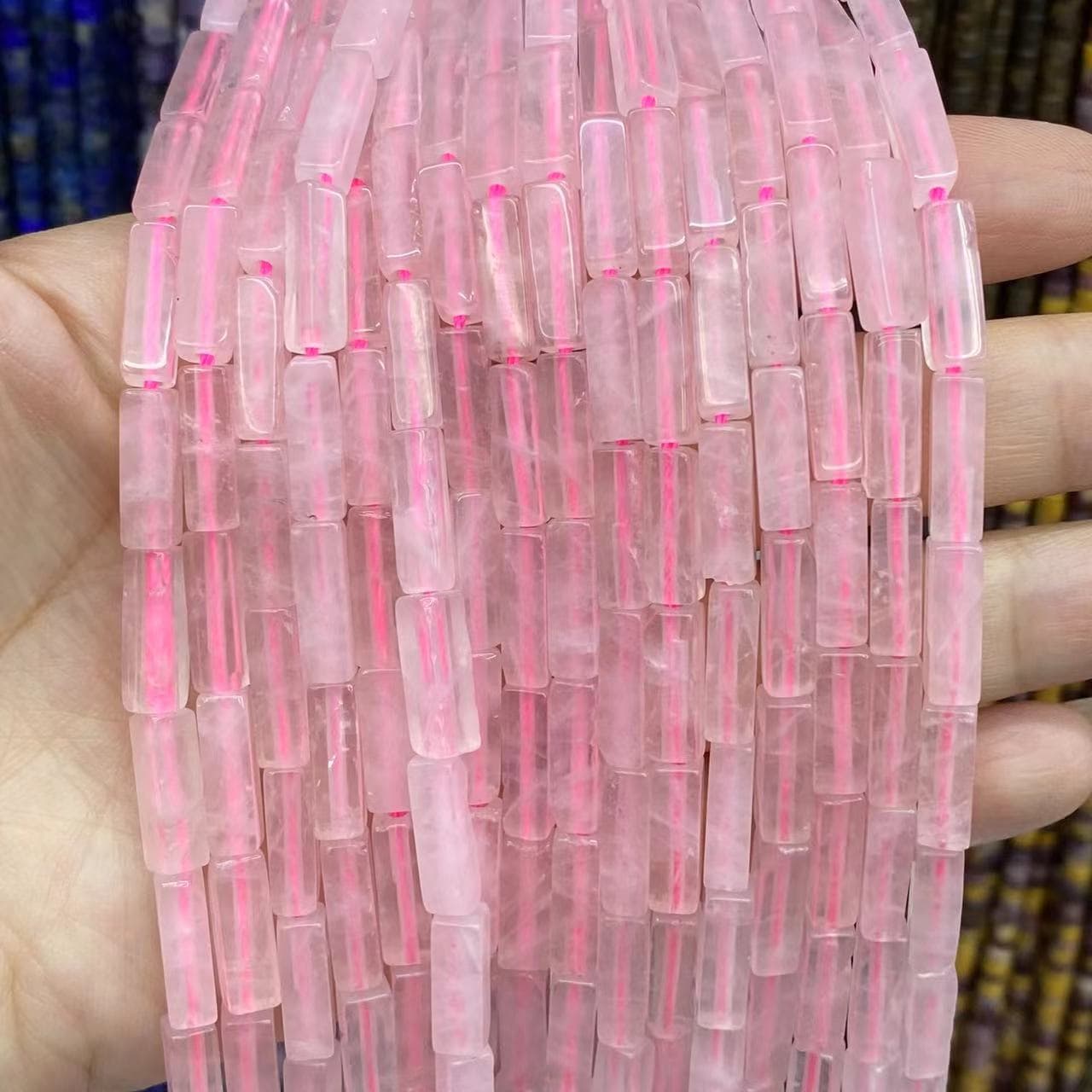 Square Tube Beads 4x13mm Quartz/Jasper/Agate/Crystal