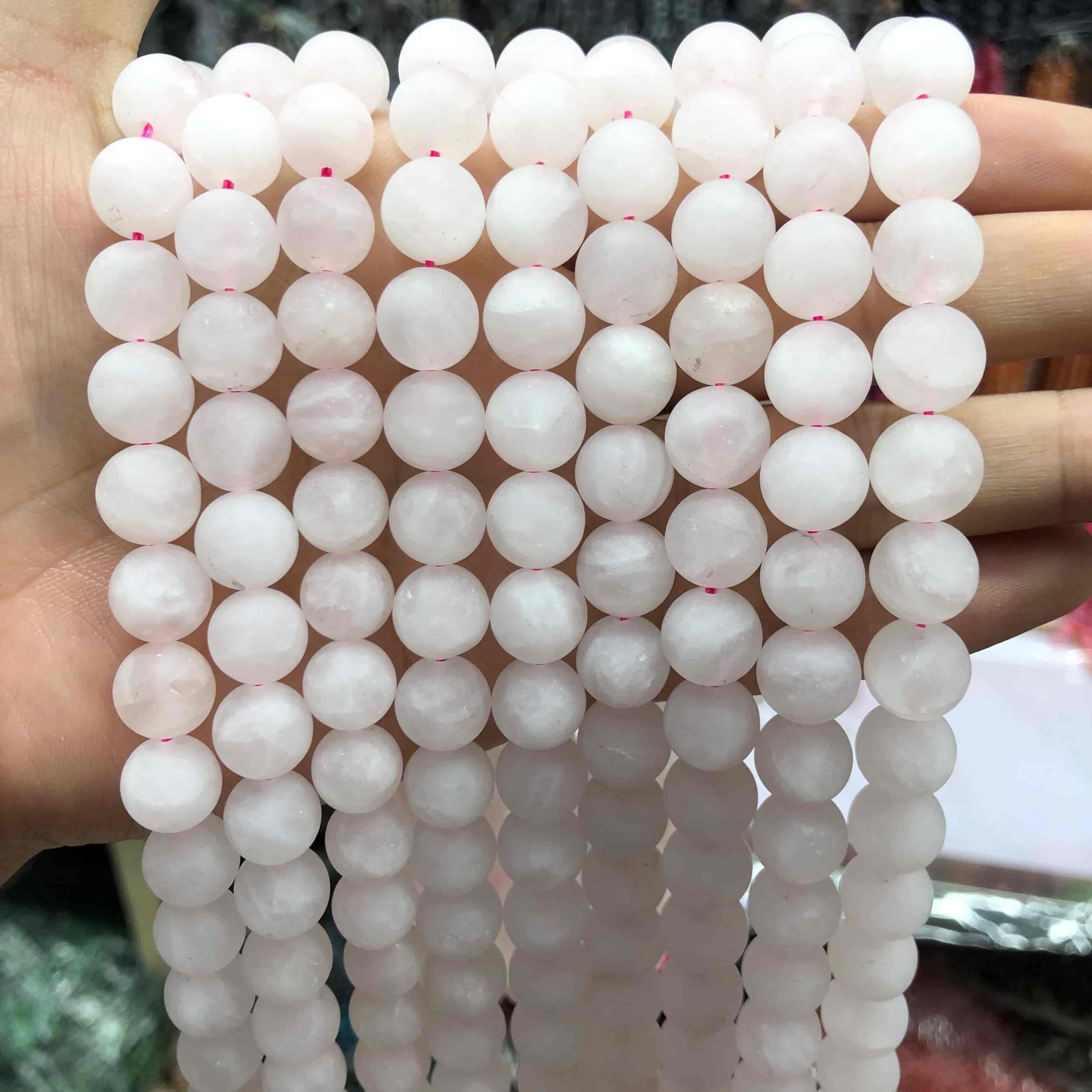 Round Matte Beads Crystal/Quartz/Jasper/Agate 4mm 6mm 8mm 10mm