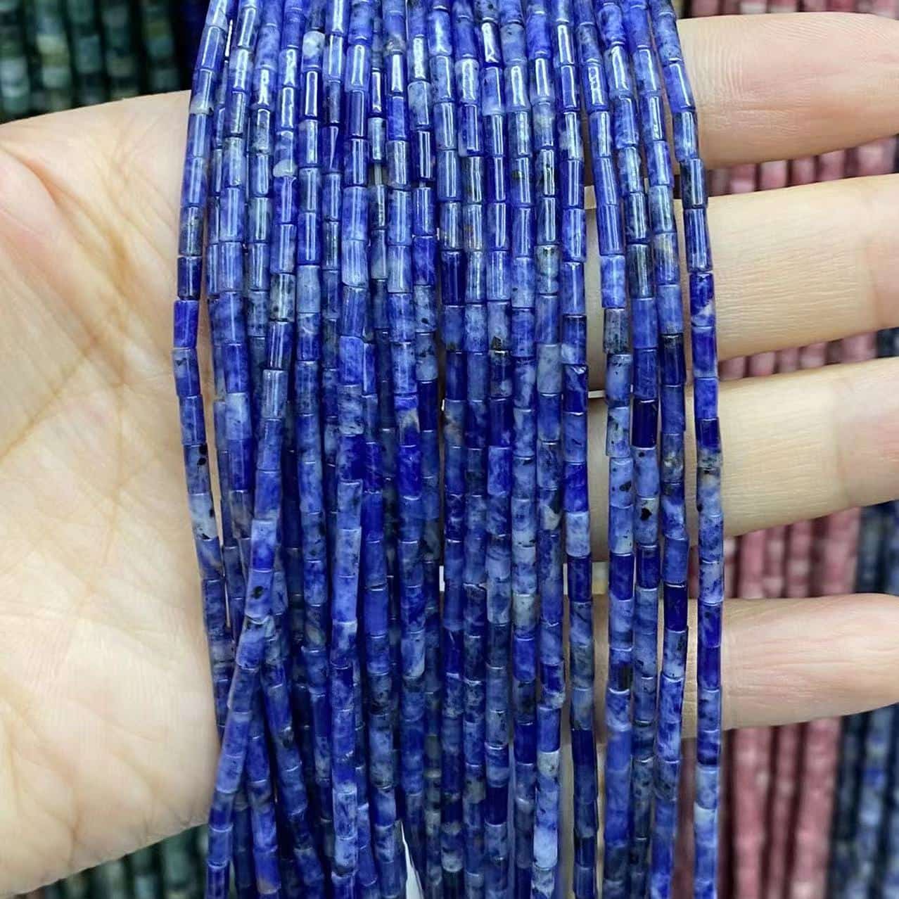 Cylindrical Tube Beads 2x4mm Quartz/Jasper/Agate/Crystal