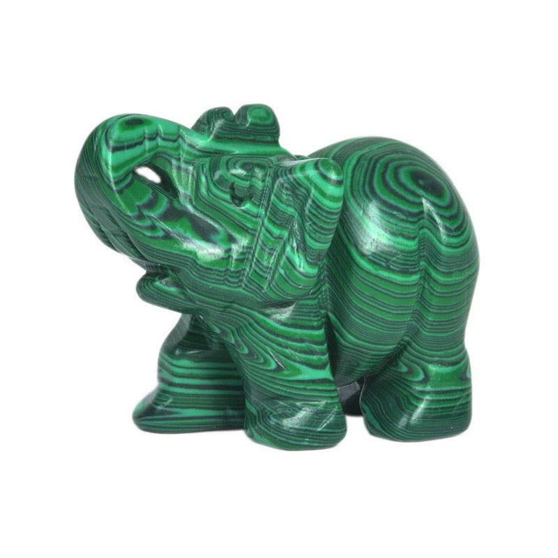 Elephant Figurine Hand Carved Animal Figurine
