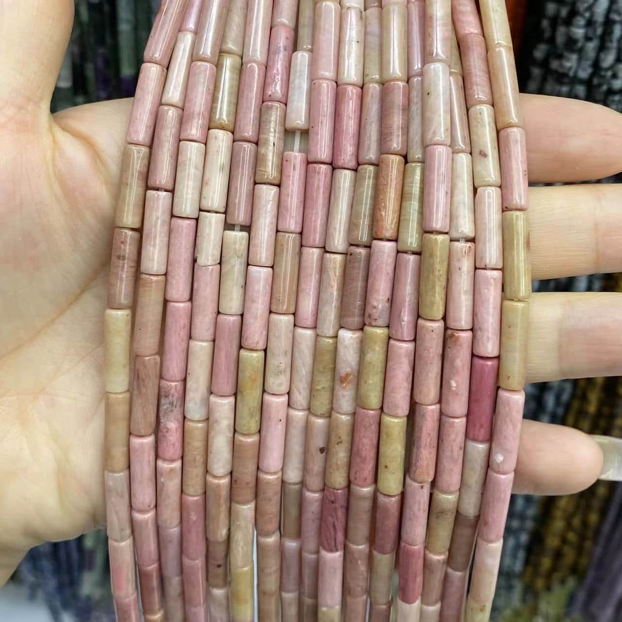 Cylindrical Tube Beads 4x13mm Quartz/Jasper/Agate/Crystal