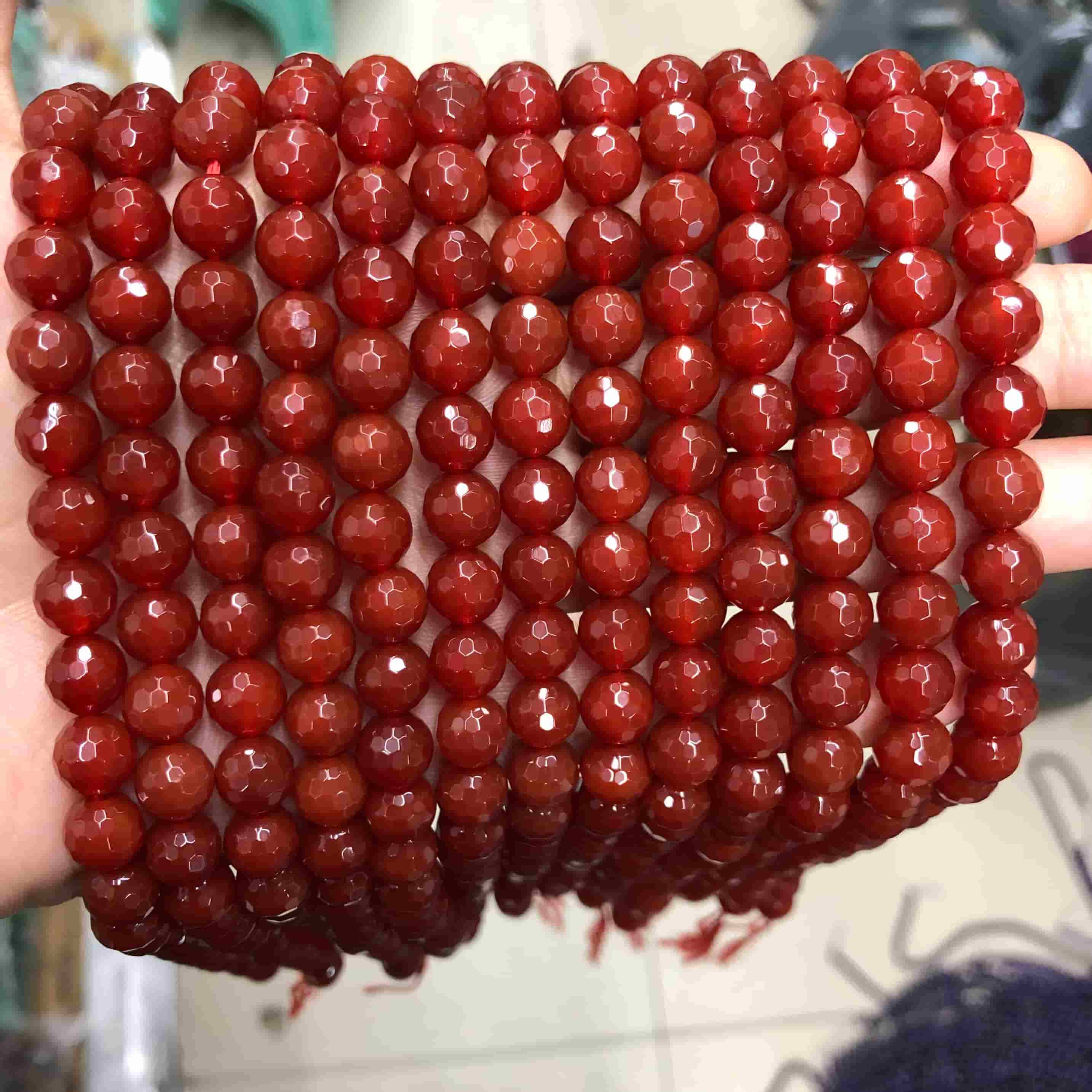 Round Faceted Beads Crystal/Quartz/Jasper/Agate 6mm 8mm 10mm