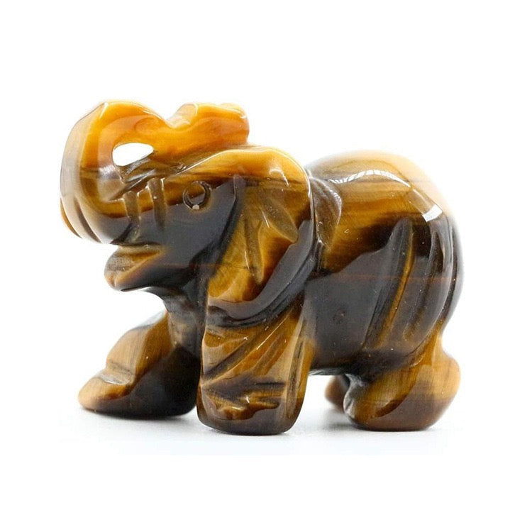 Elephant Figurine Hand Carved Animal Figurine