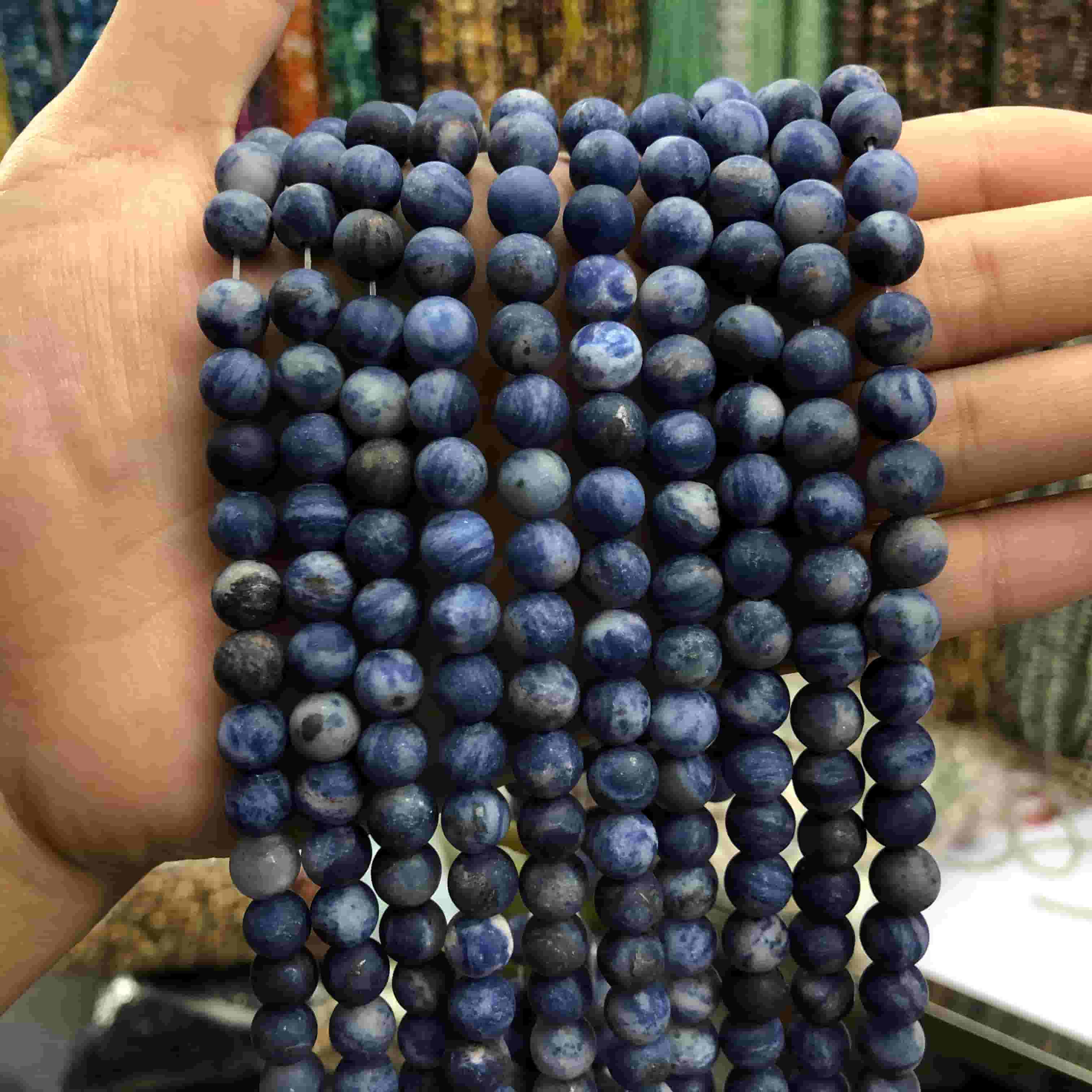 Round Matte Beads Crystal/Quartz/Jasper/Agate 4mm 6mm 8mm 10mm