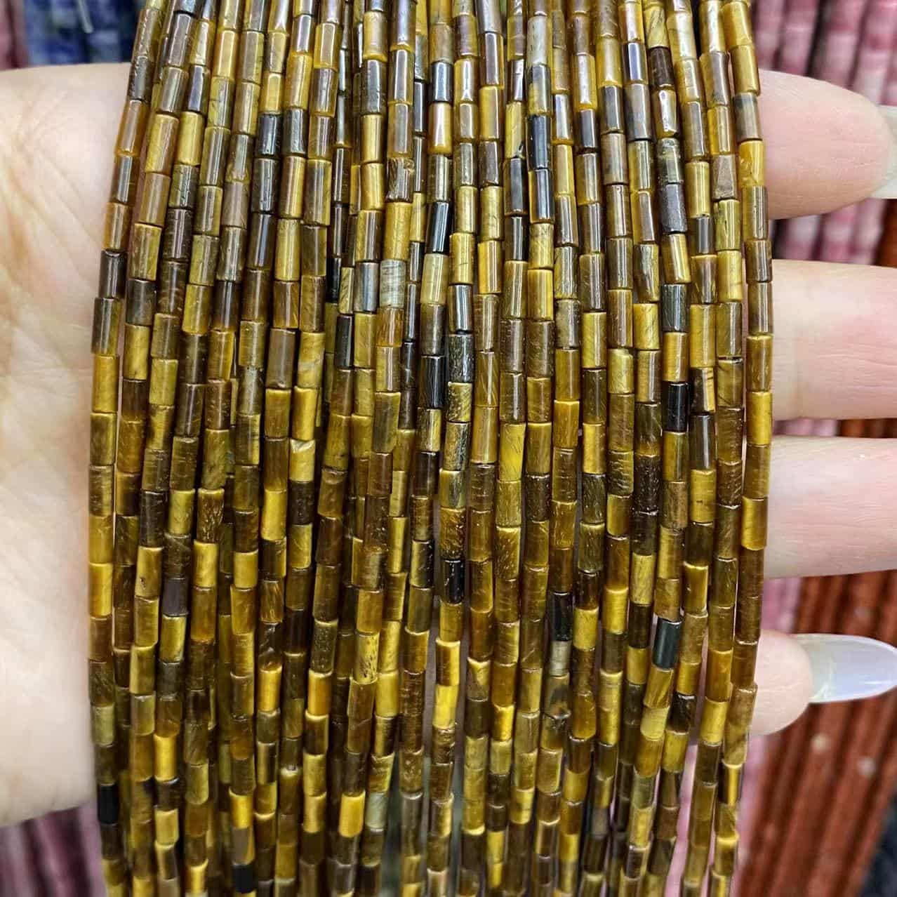 Cylindrical Tube Beads 2x4mm Quartz/Jasper/Agate/Crystal