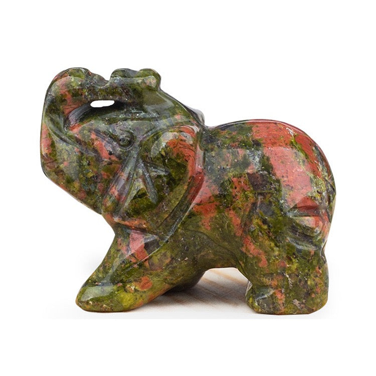 Elephant Figurine Hand Carved Animal Figurine