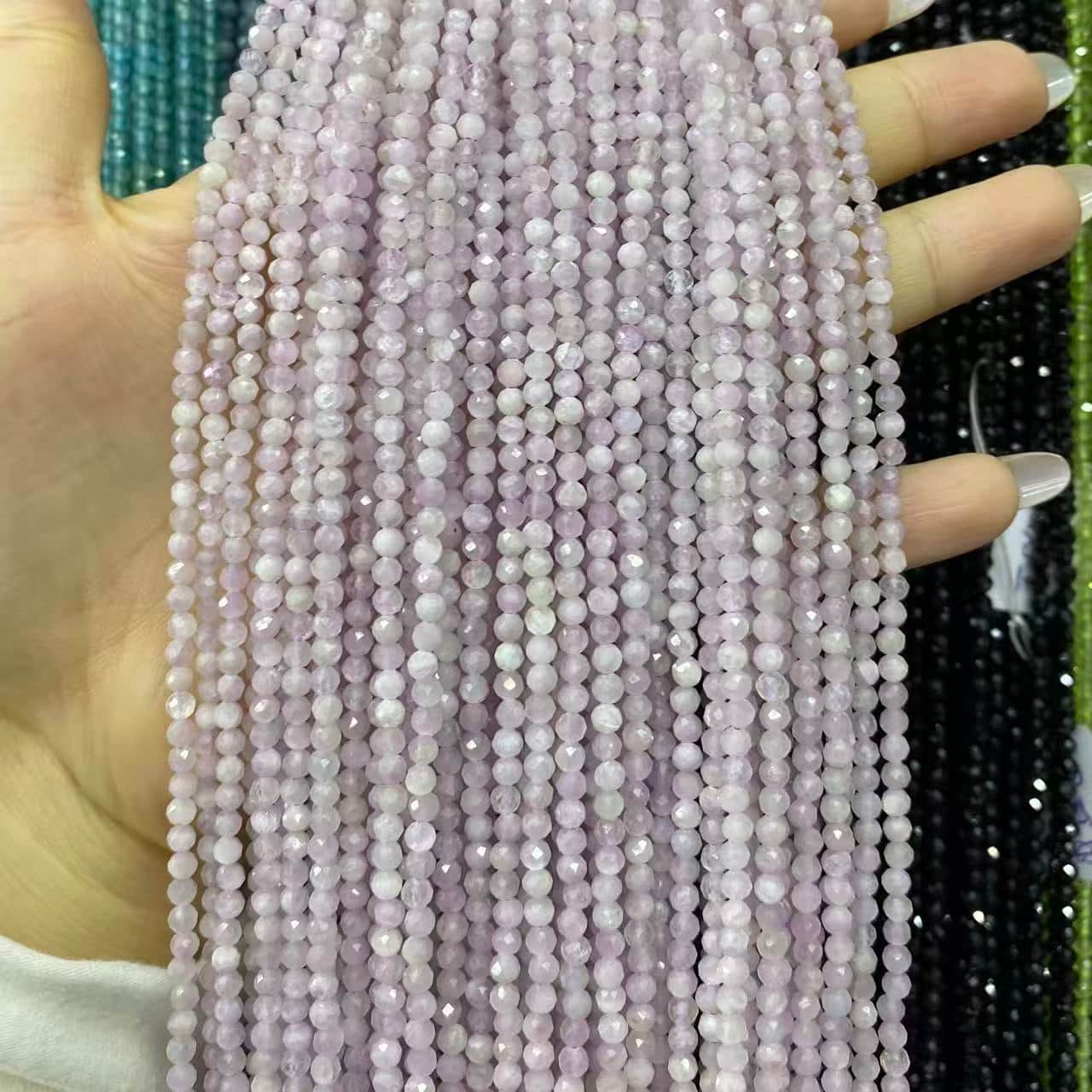Tiny Round Faceted Beads Gemstone/Quartz/Jasper/Agate 2mm 3mm 4mm