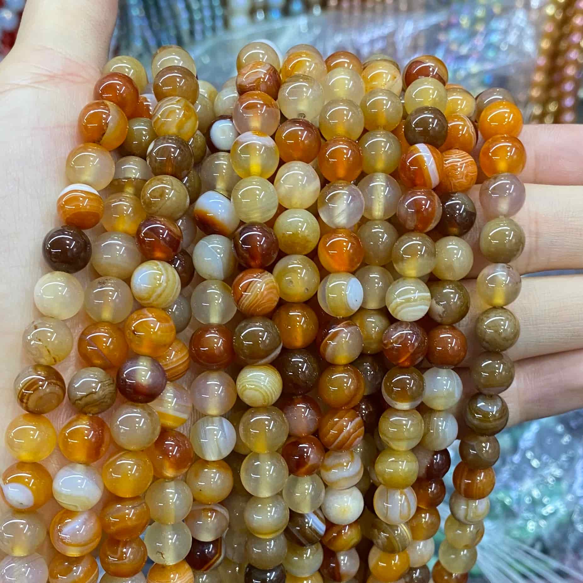 #1 Round Agate Beads 6mm/8mm/10mm/12mm