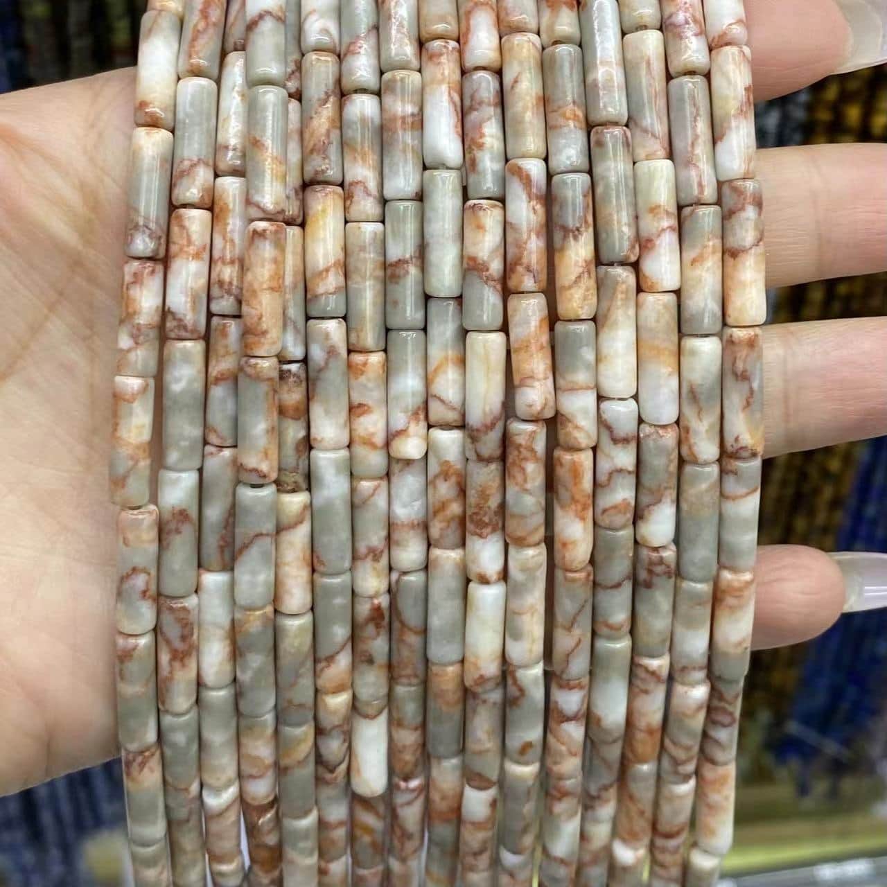 Cylindrical Tube Beads 4x13mm Quartz/Jasper/Agate/Crystal