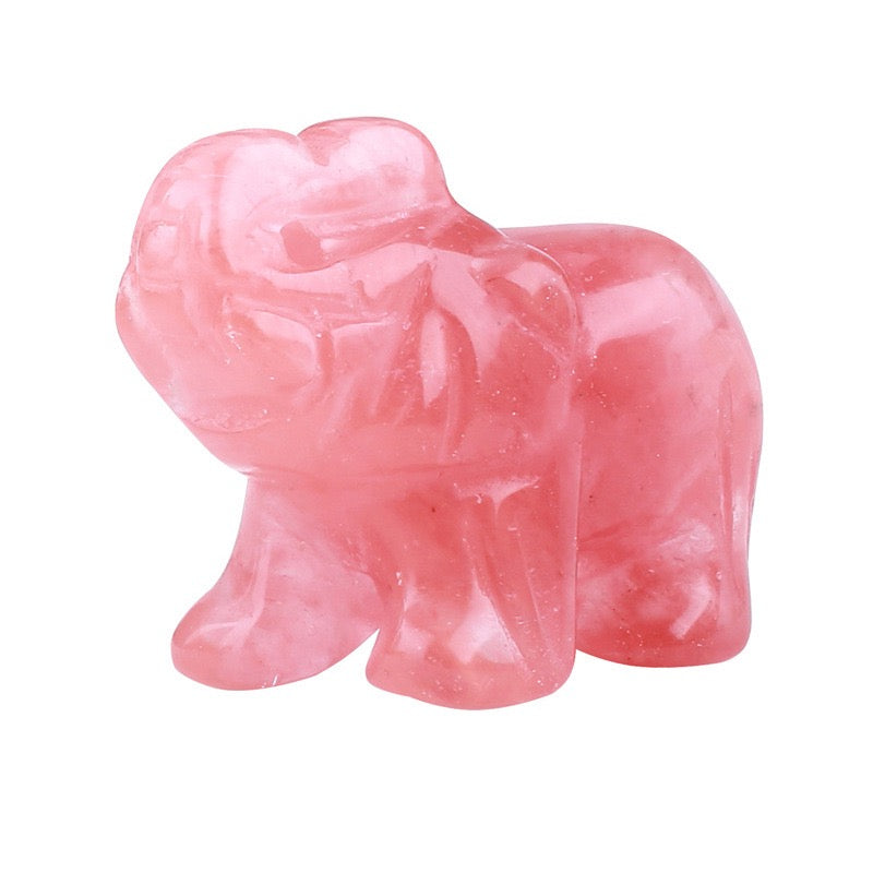 Elephant Figurine Hand Carved Animal Figurine