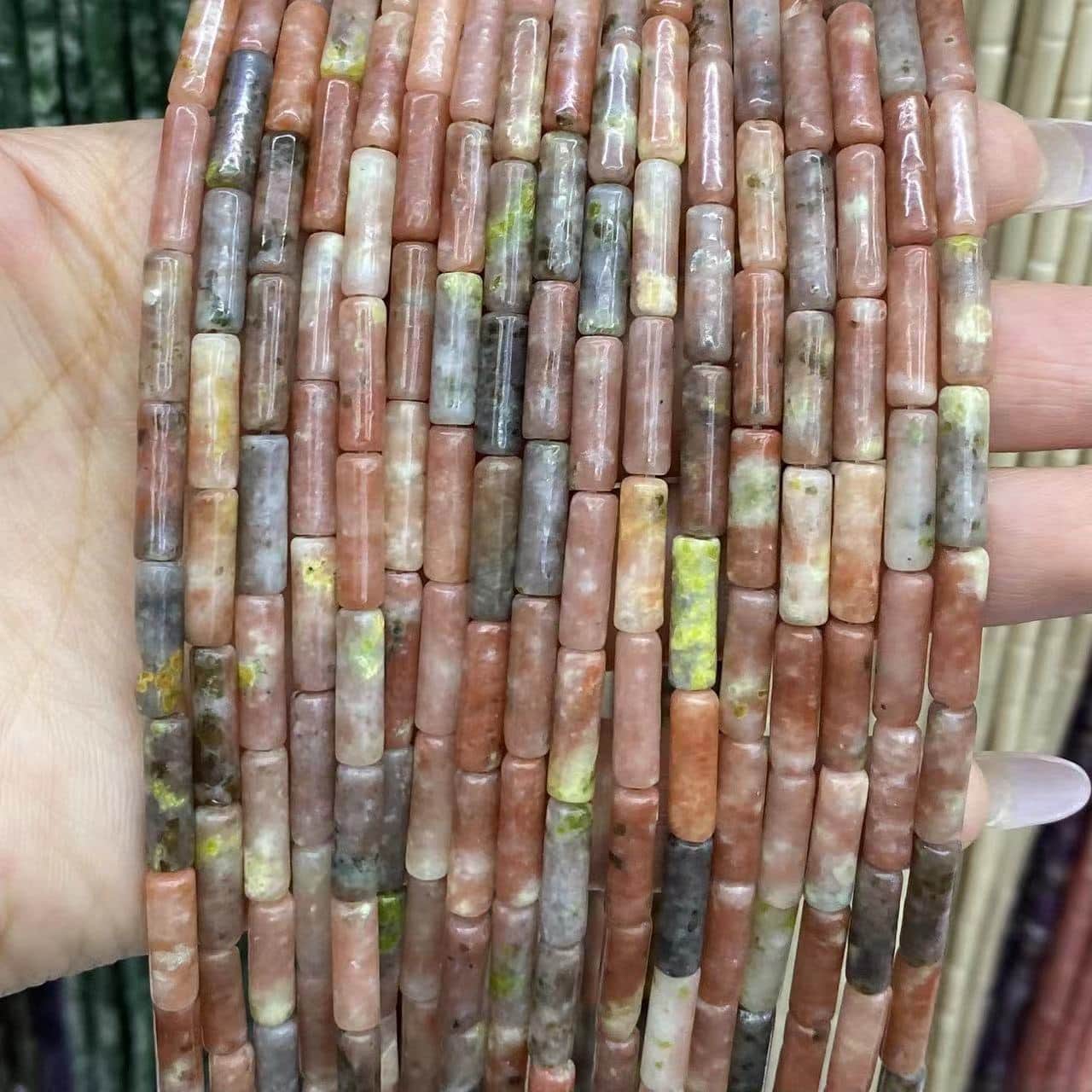 Cylindrical Tube Beads 4x13mm Quartz/Jasper/Agate/Crystal