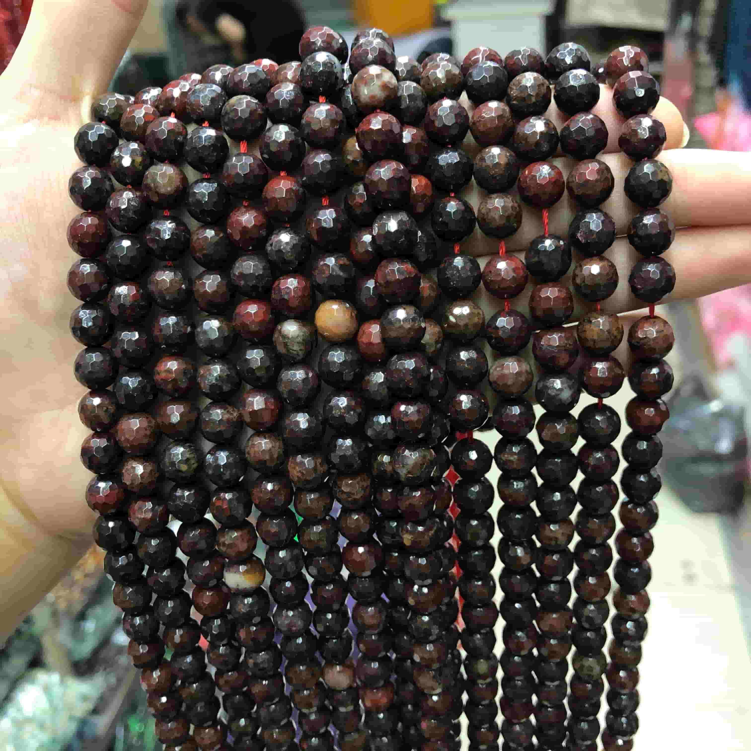 Round Faceted Beads Crystal/Quartz/Jasper/Agate 6mm 8mm 10mm