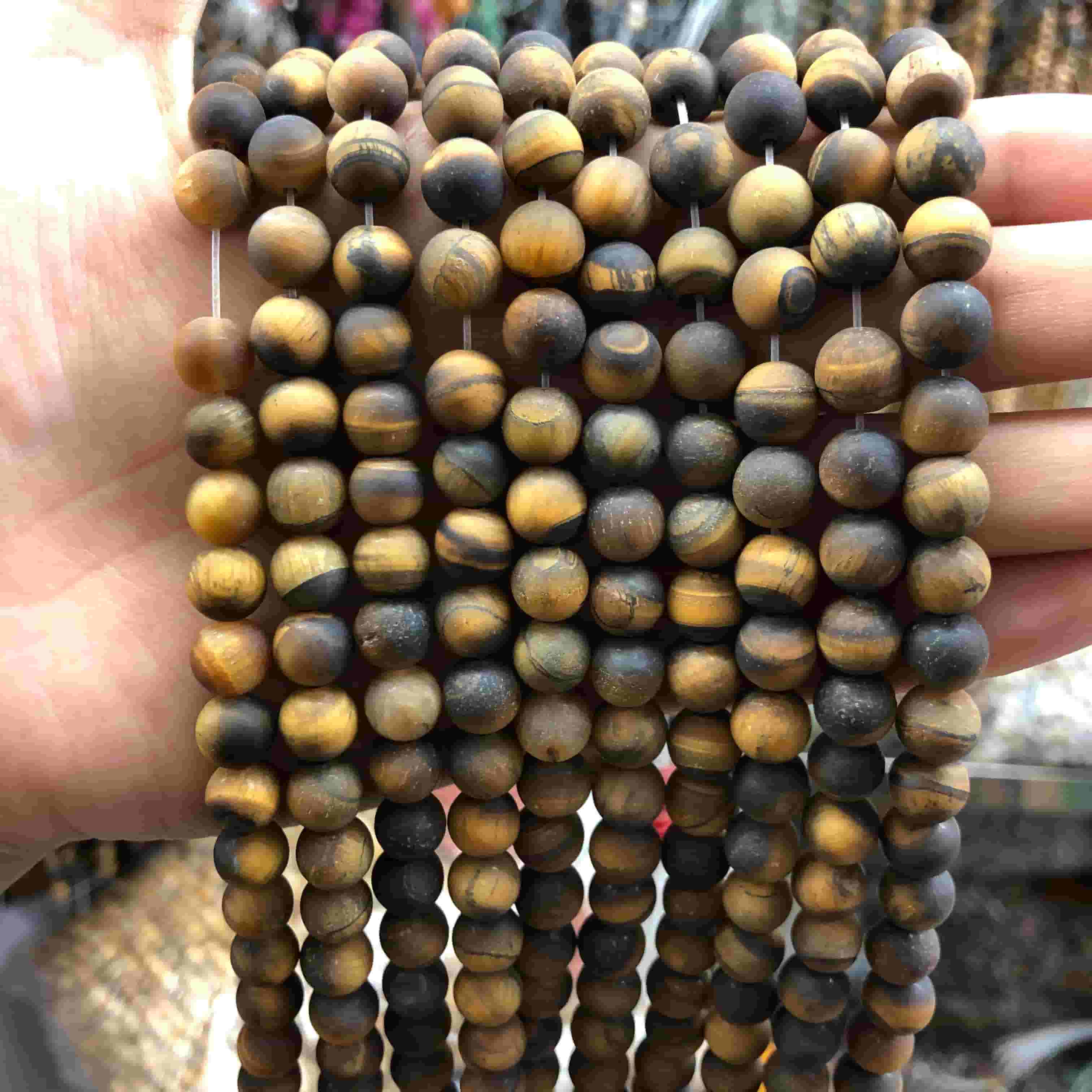 Round Matte Beads Crystal/Quartz/Jasper/Agate 4mm 6mm 8mm 10mm