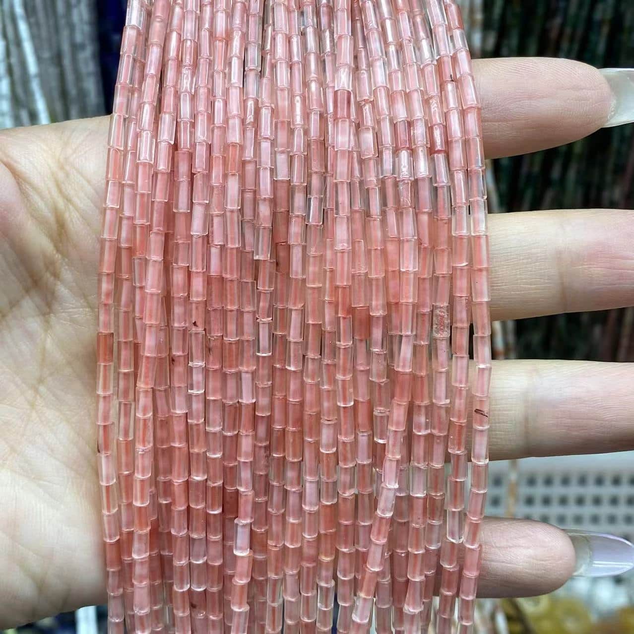 Cylindrical Tube Beads 2x4mm Quartz/Jasper/Agate/Crystal