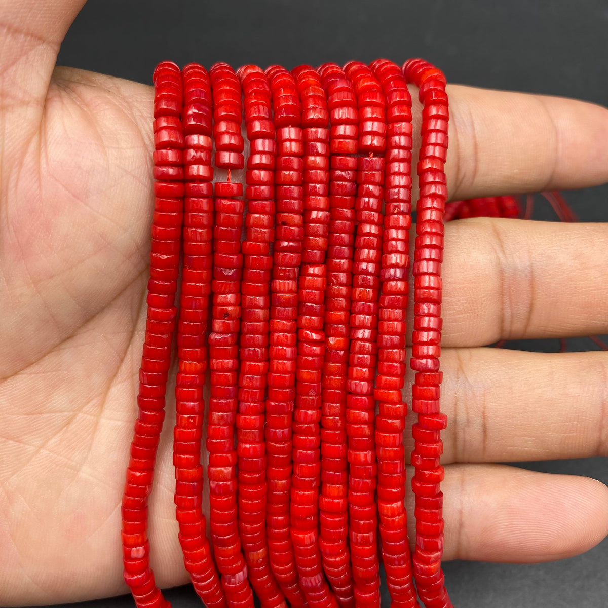 Rondelle & Heshi Shape Coral Beads