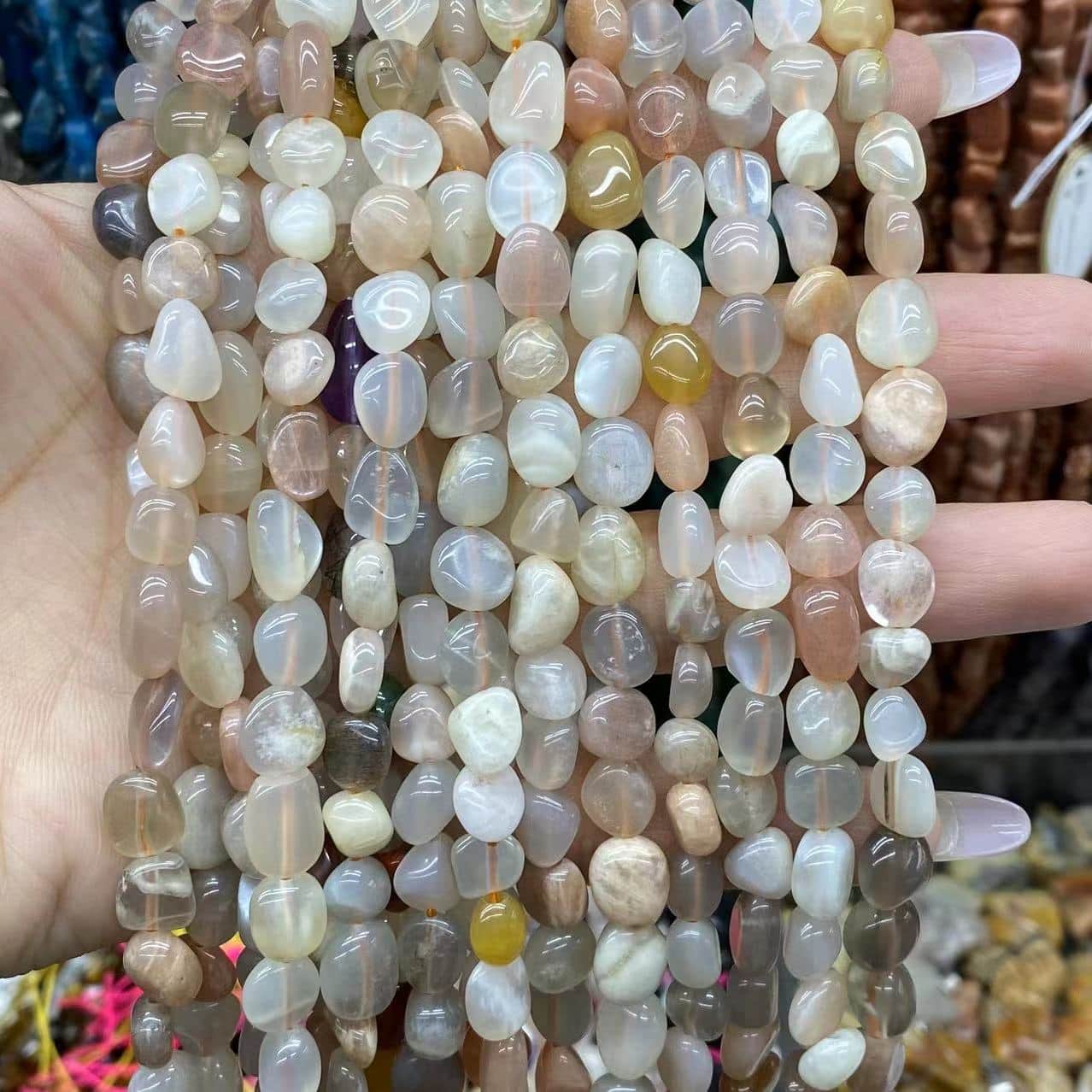 Nugget Smooth Beads 6-8mm Gemstone/Quartz/Jasper/Agate