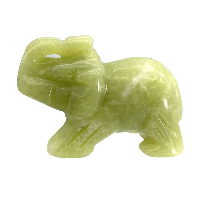 Elephant Figurine Hand Carved Animal Figurine