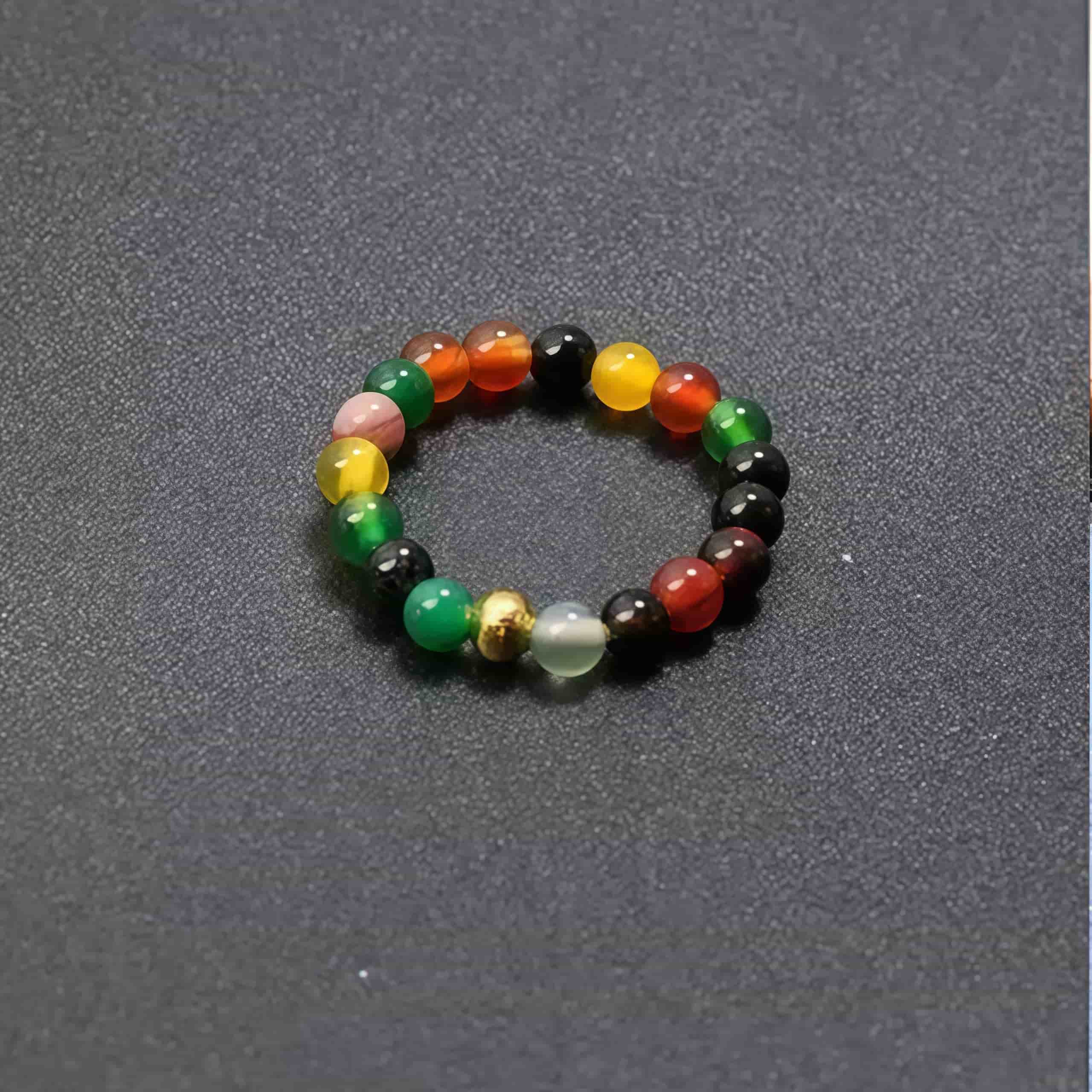 3mm Multi Round Bead Ring Elastic Rings Stackable