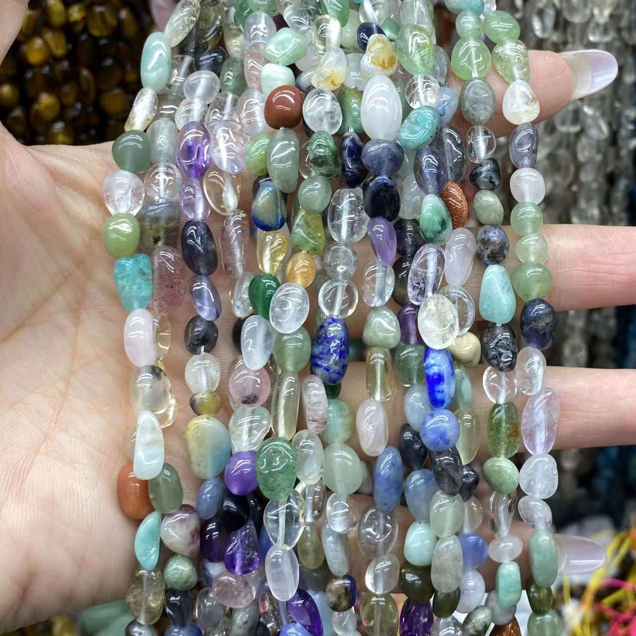 Nugget Smooth Beads 6-8mm Gemstone/Quartz/Jasper/Agate