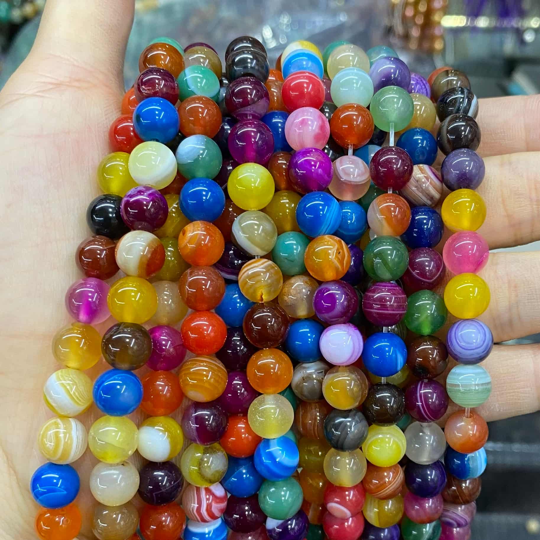 #1 Round Agate Beads 6mm/8mm/10mm/12mm