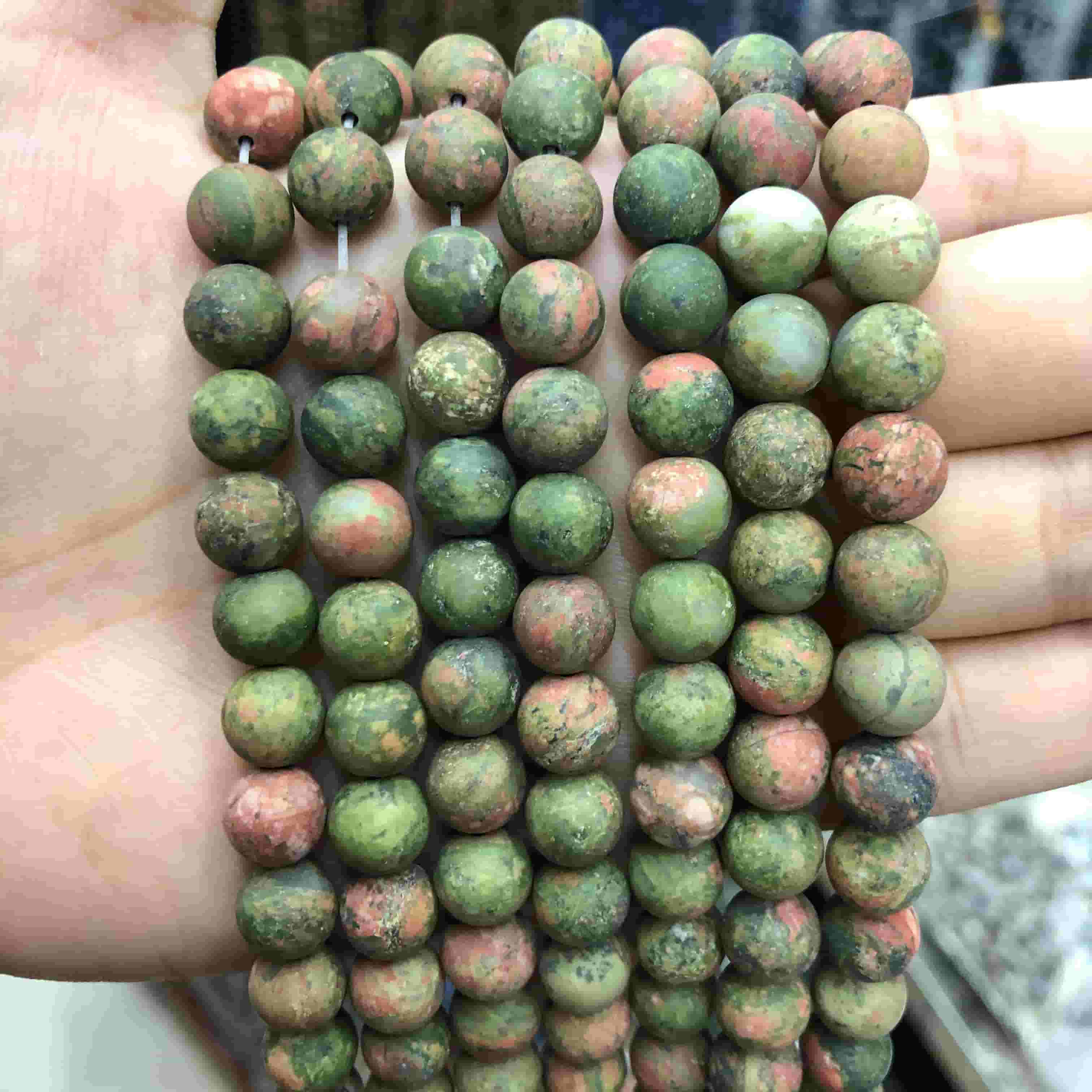 Round Matte Beads Crystal/Quartz/Jasper/Agate 4mm 6mm 8mm 10mm